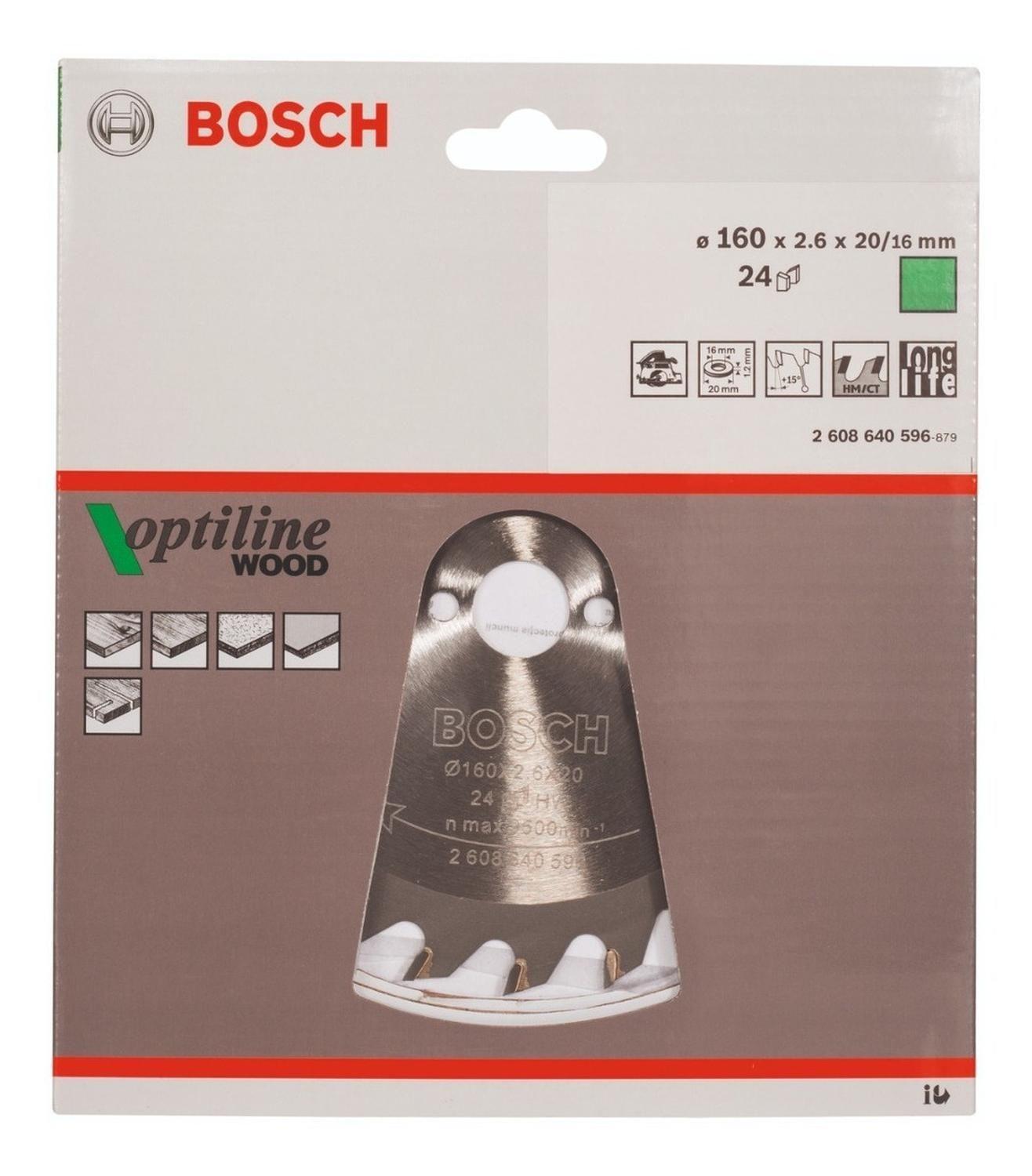 Disco De Sierra Circular Optiline 160mm 24 Dientes Bosch-1