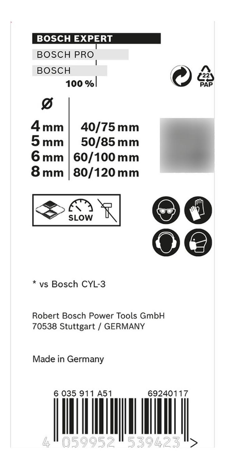 Set 4 Brocas Expert Cyl-9 Multiconstruction Ø4, 5, 6, 8mm-4