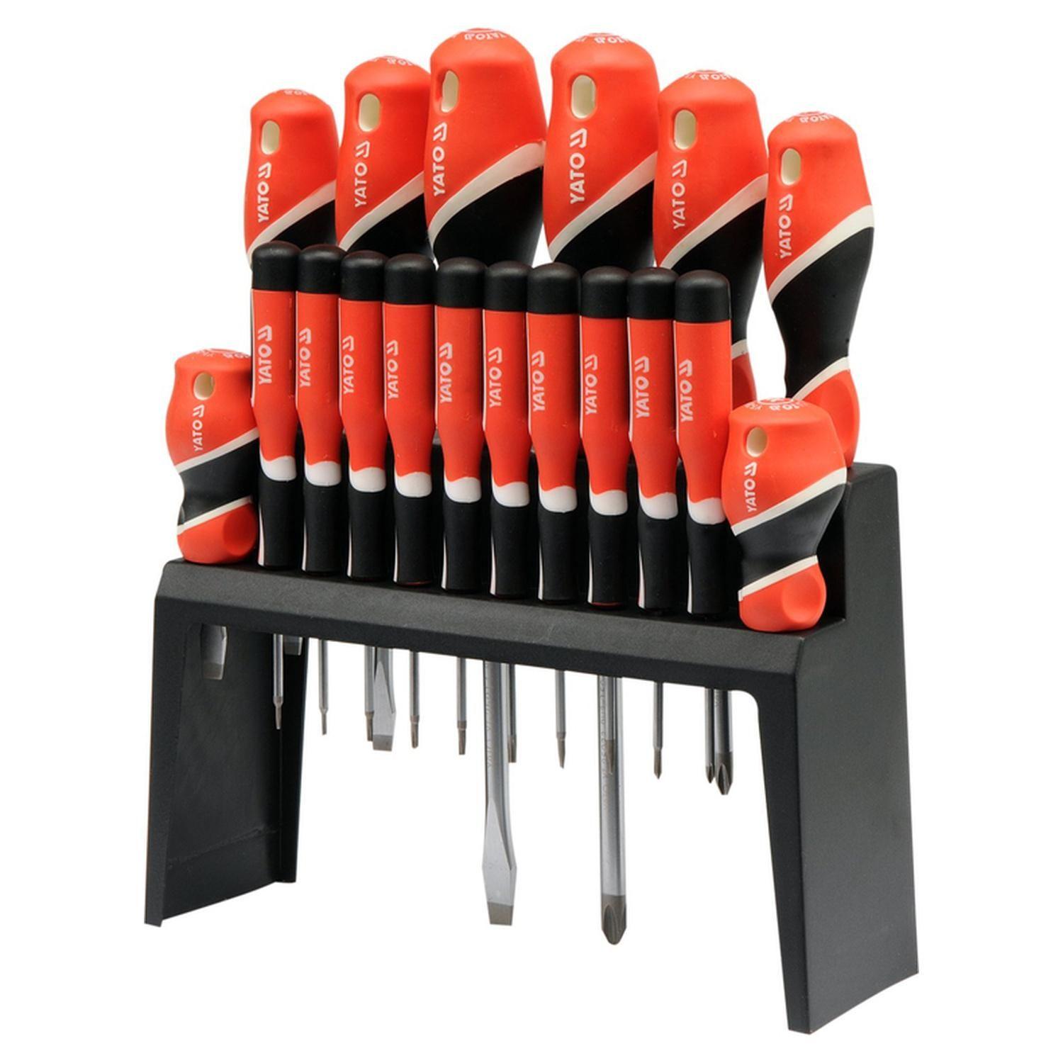 Set 18 Destornilladores YATO YT-25982 Plano Phillips Torx S2-1