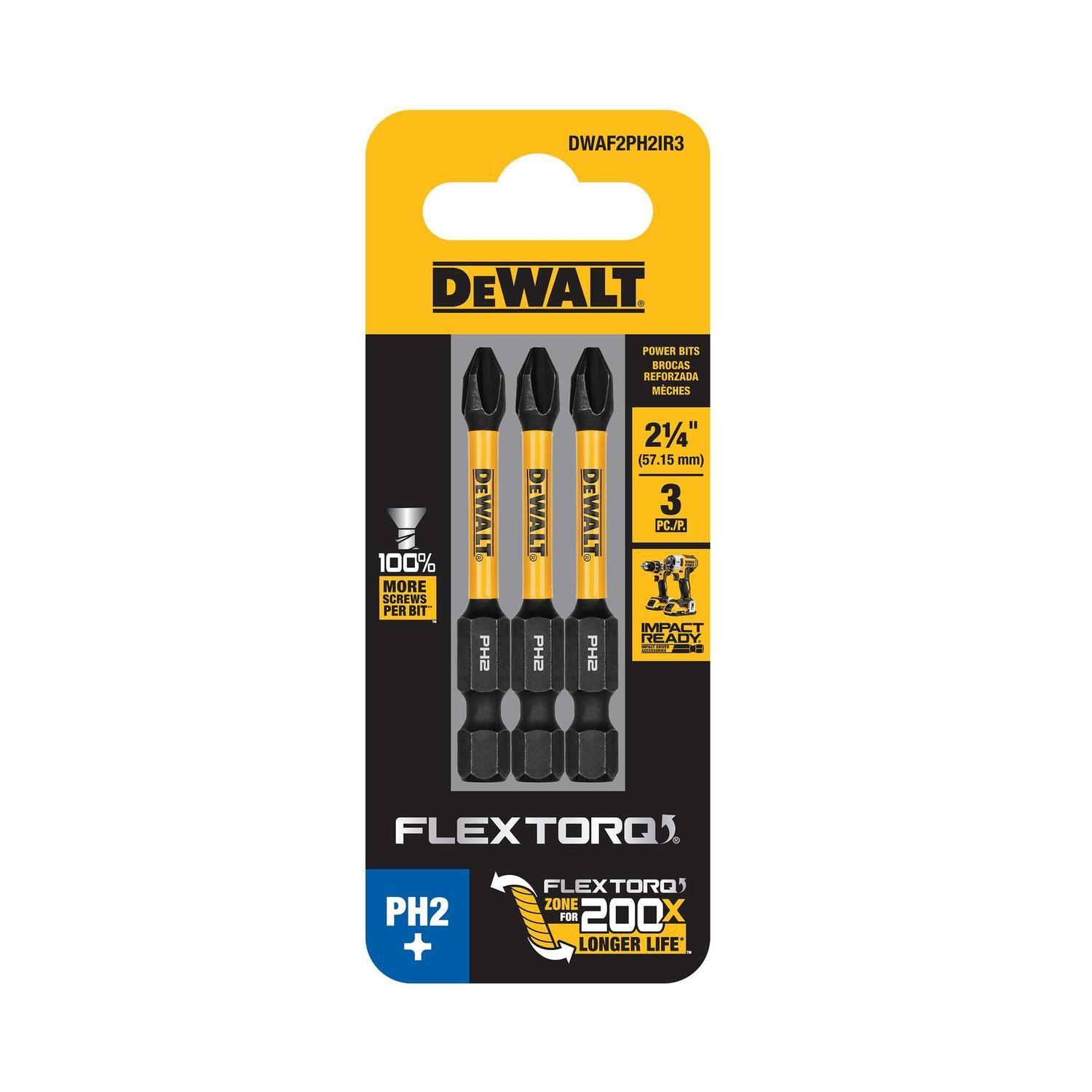 Puntas FLEXTORQ PH2 2-1/4'' (57.15mm) 3 Pzas - DeWALT-2