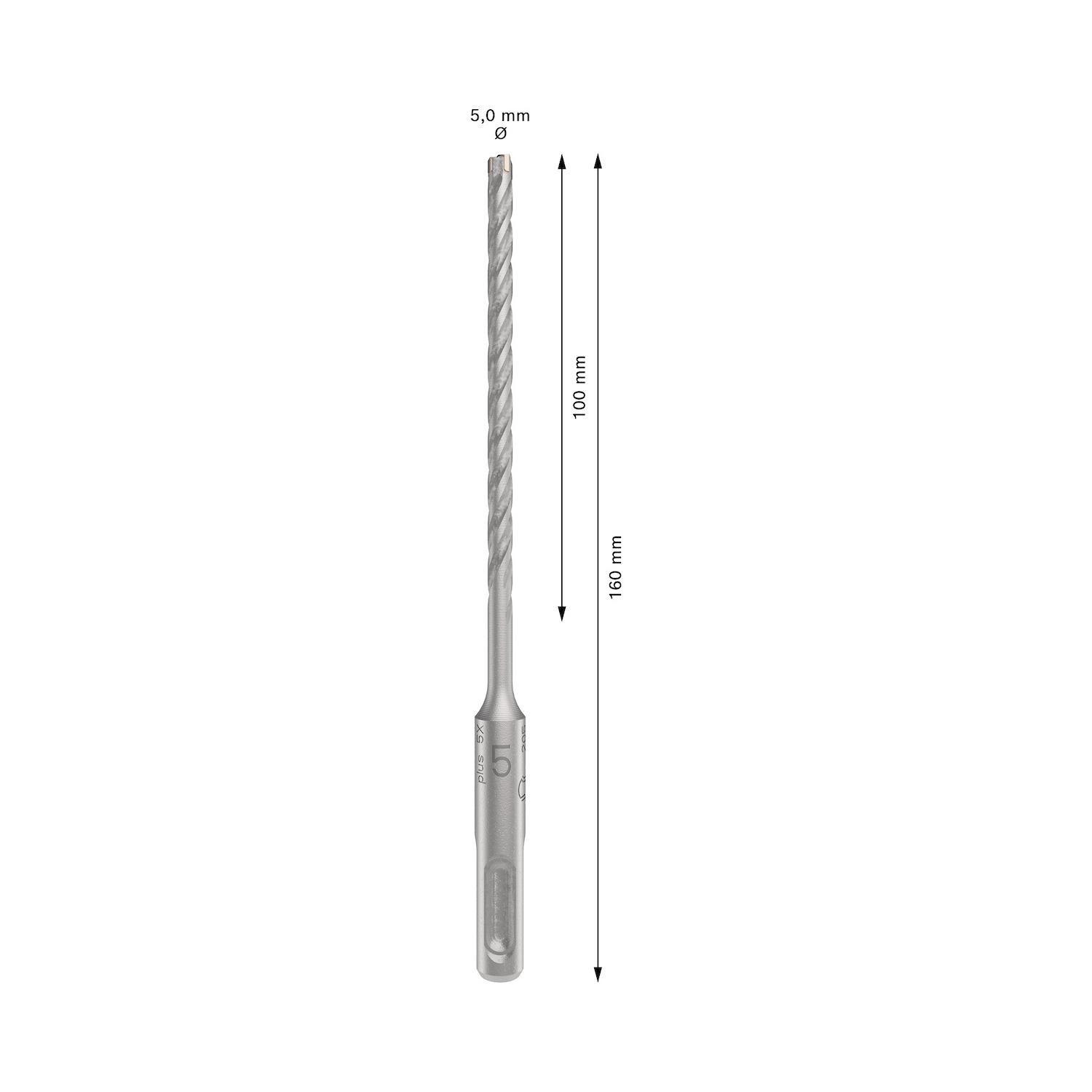 Broca Hormigón Bosch PRO SDS-Plus-5X 5x160mm 4 Filos-2