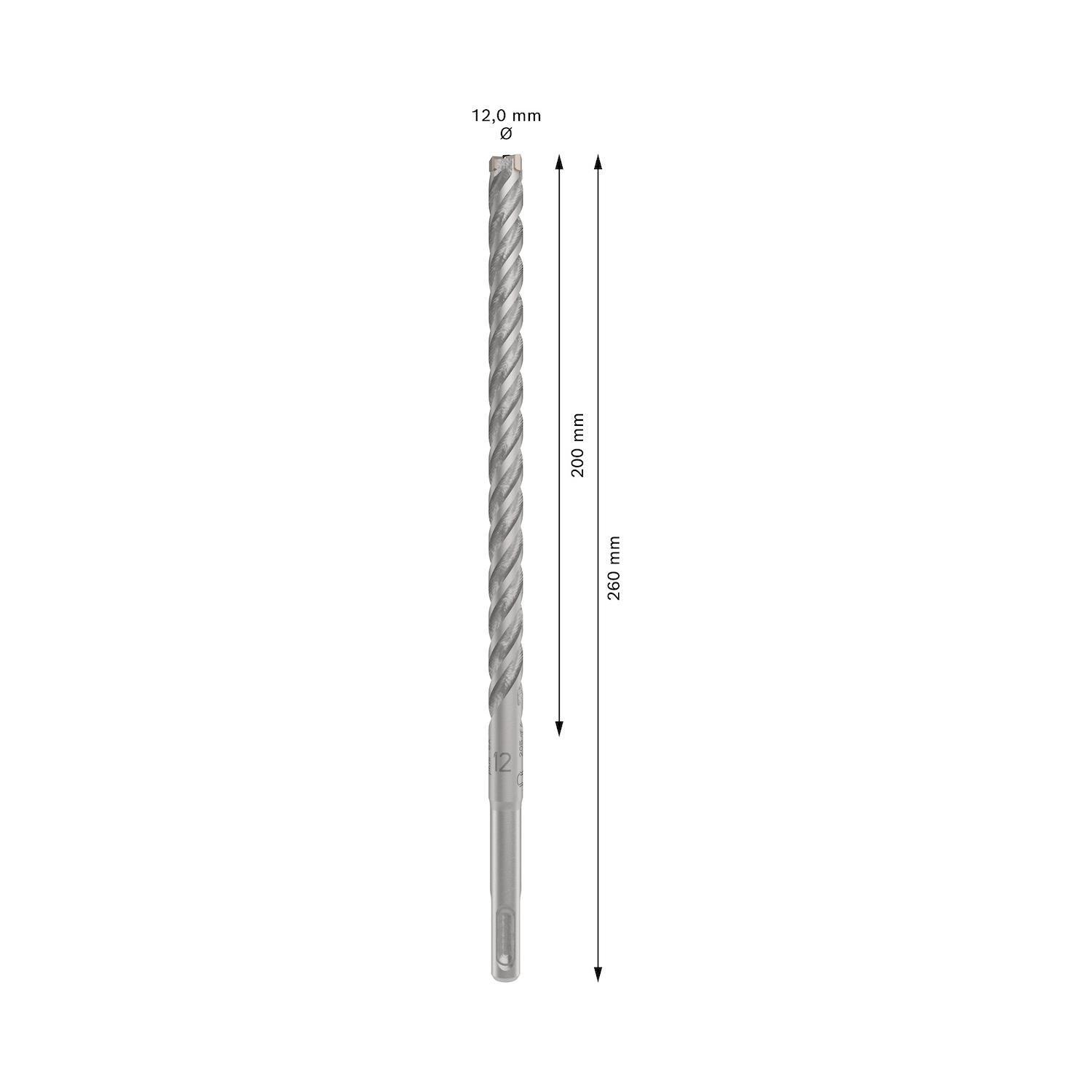 Broca Hormigón Bosch PRO SDS-Plus-5X 12x260mm 4 Filos-2
