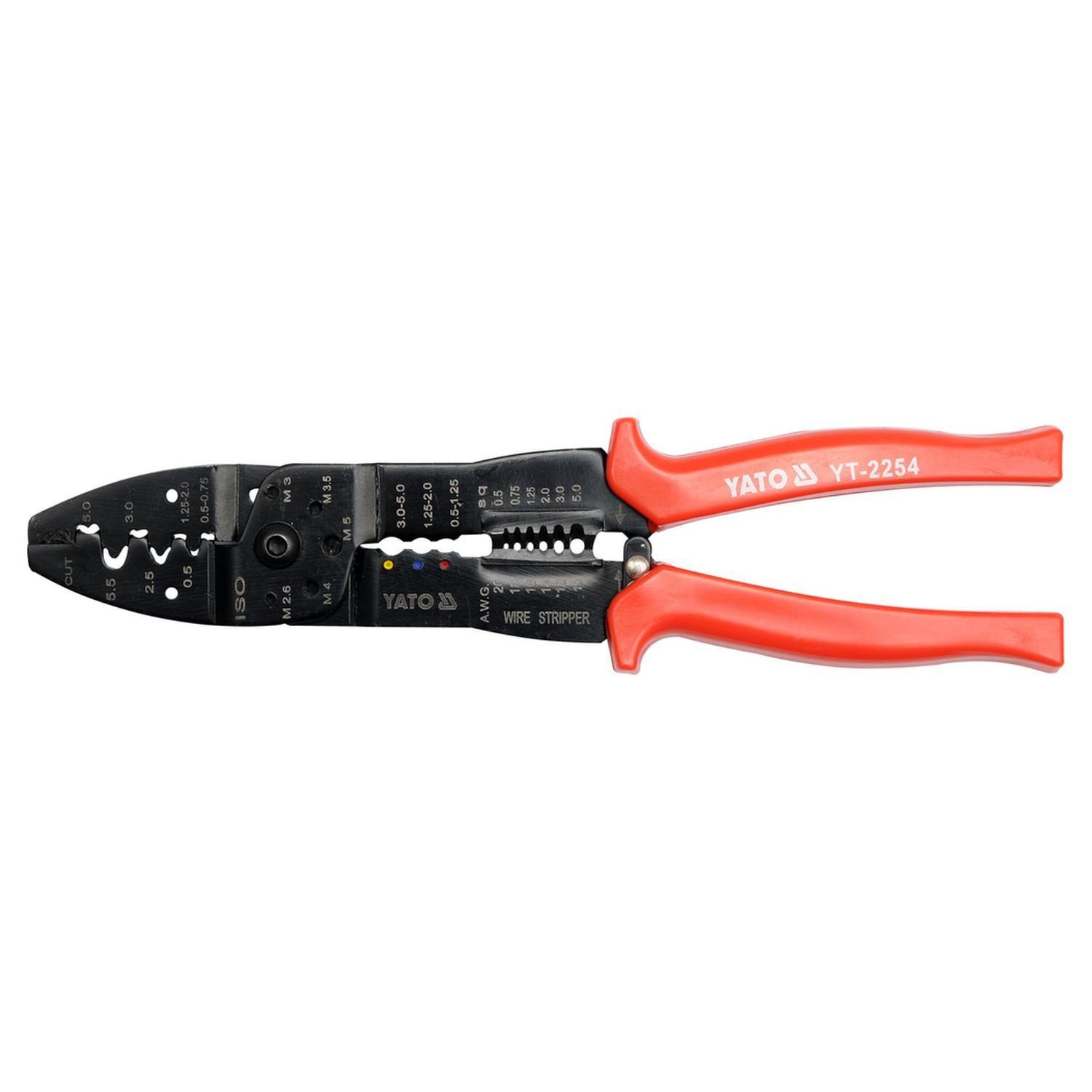 Alicate Pela Cables y Crimpeador Yato YT-2254 6en1 250mm-0