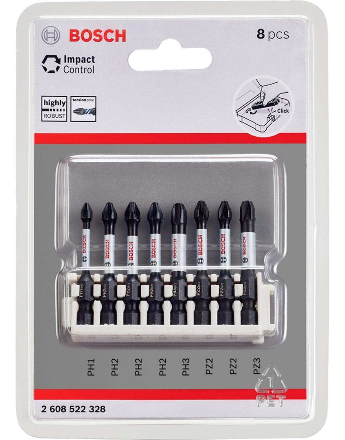 8 Puntas Impact Control PH1, PH2, PH3, PZ2, PZ3x50mm - Bosch-1