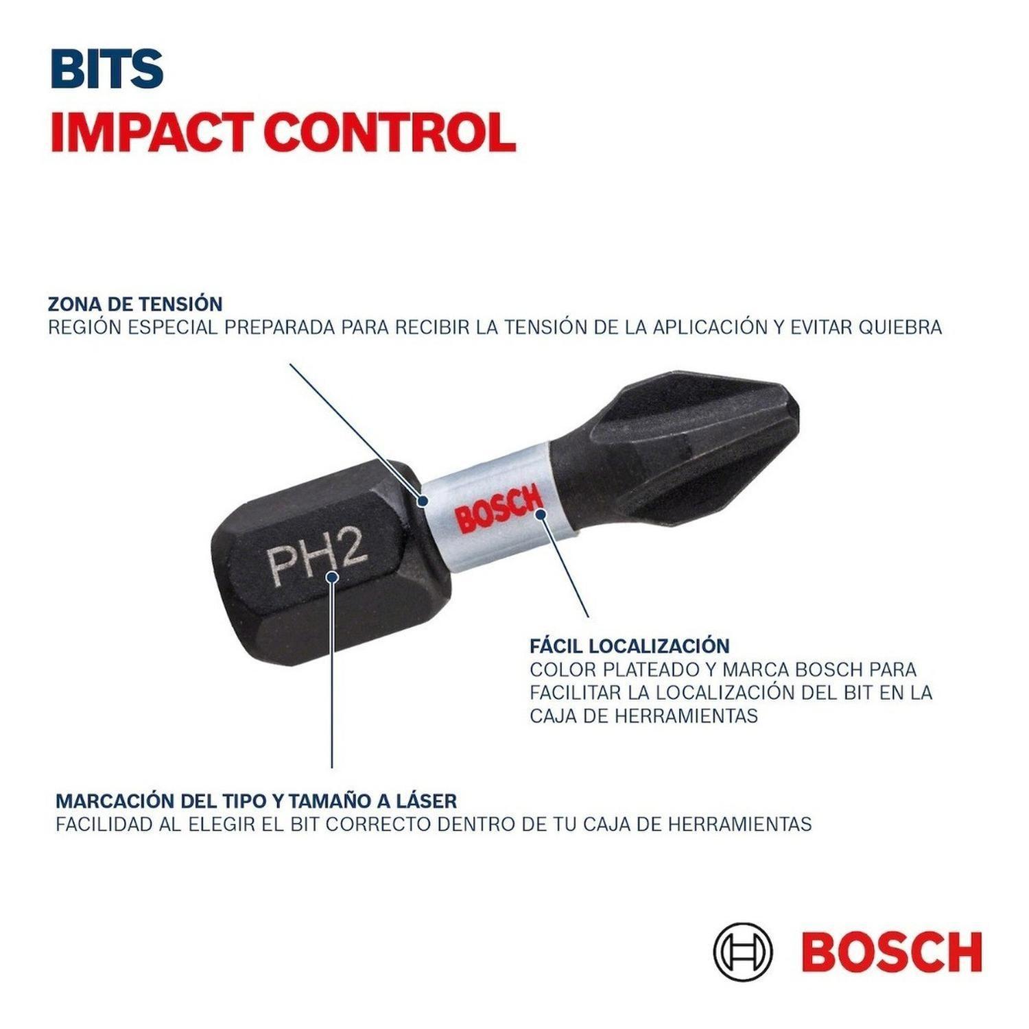 8 Puntas Impact Control PH1, PH2, PH3, PZ2, PZ3x50mm - Bosch-3