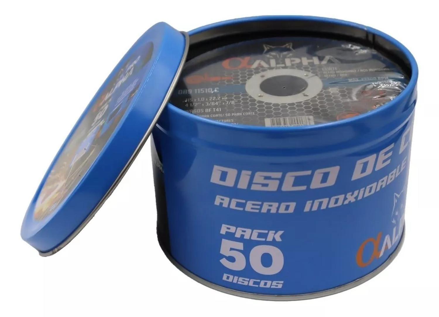 Pack 50 Discos de Corte 4 1/2''x 1mm - Alpha Pro-0