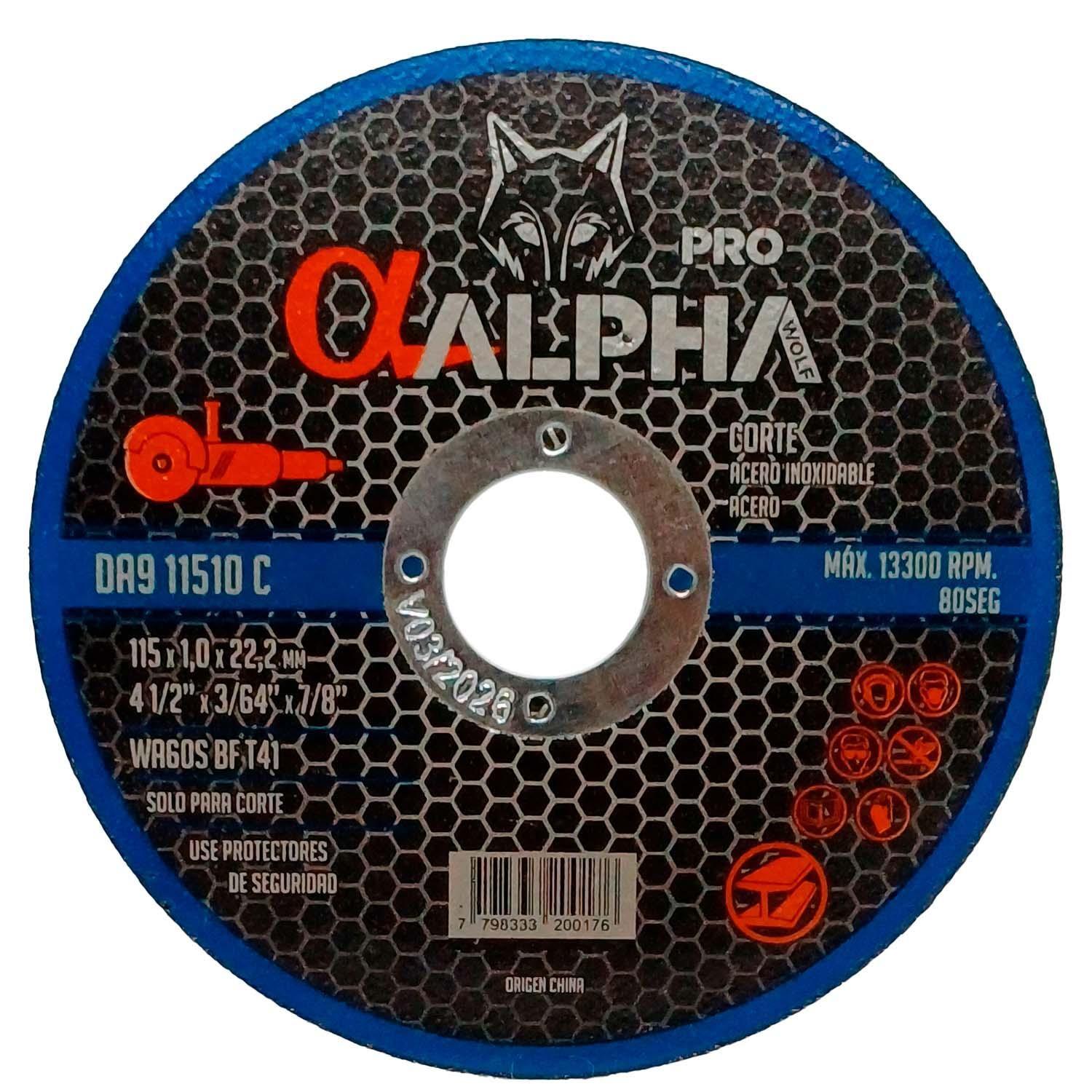 Pack 50 Discos de Corte 4 1/2''x 1mm - Alpha Pro-1