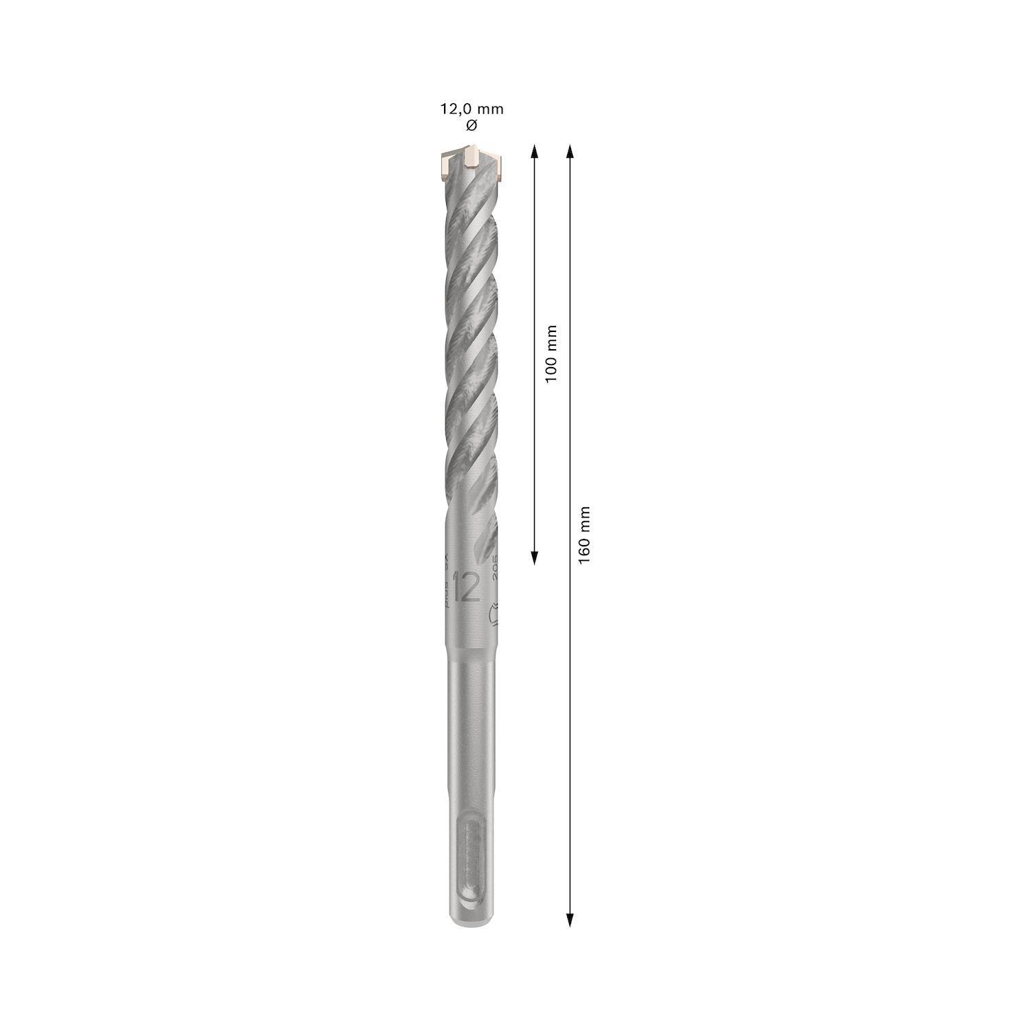 Broca Hormigón Bosch PRO SDS-Plus-5X 12x160mm 4 Filos-2