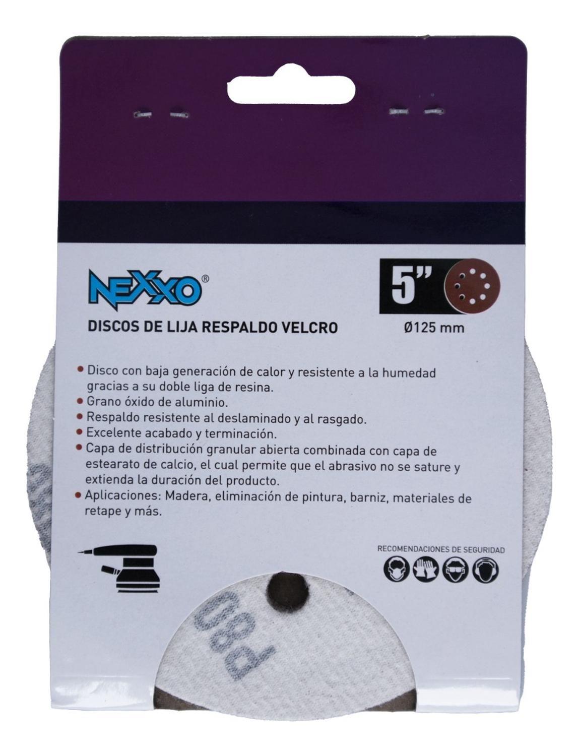 Pack 5 Discos De Lija Con Velcro 5'' (125mm) G80 - Nexxo-3