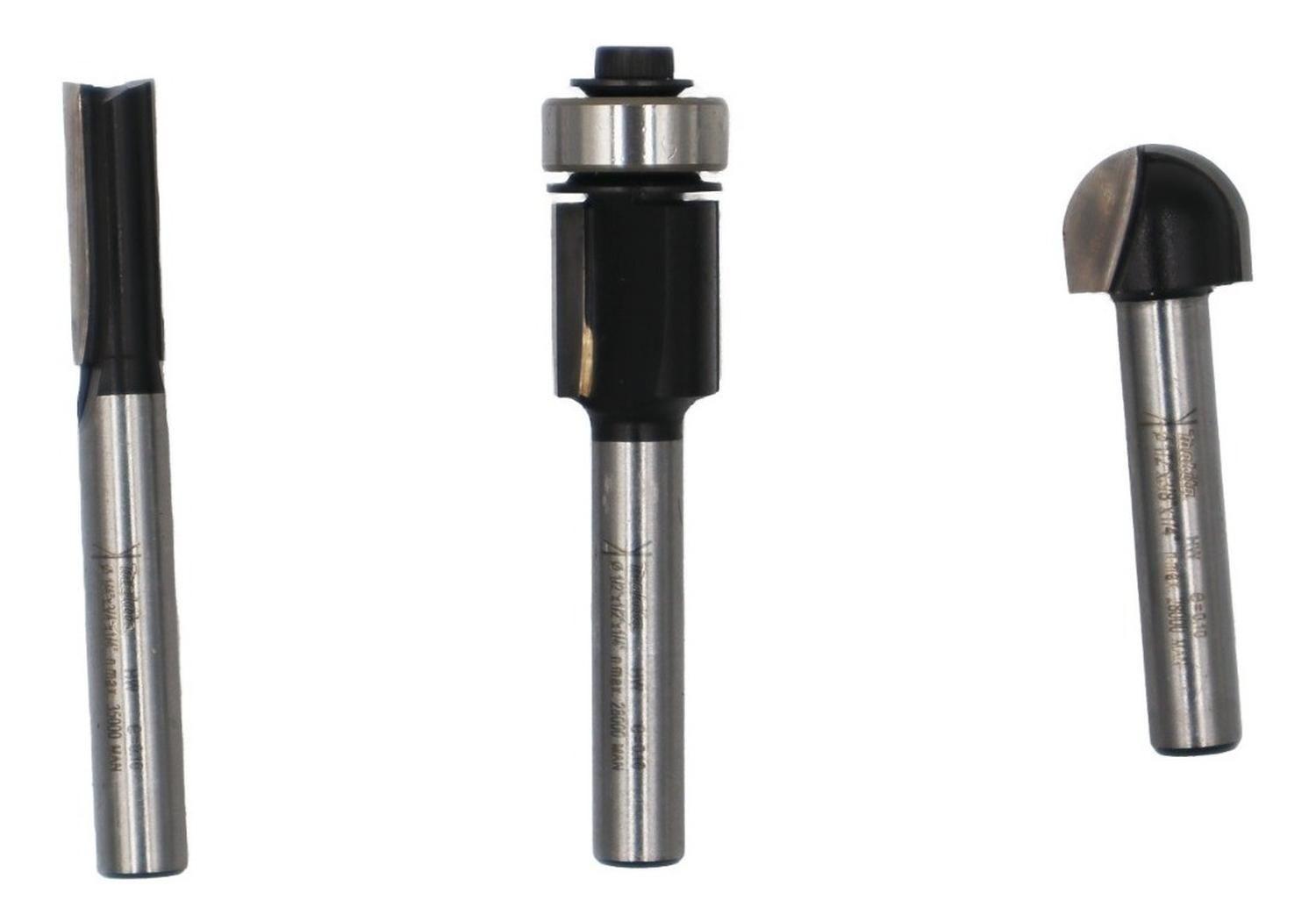 Set 3 Fresas Madera Toma 1/4 Makita D-70465-0