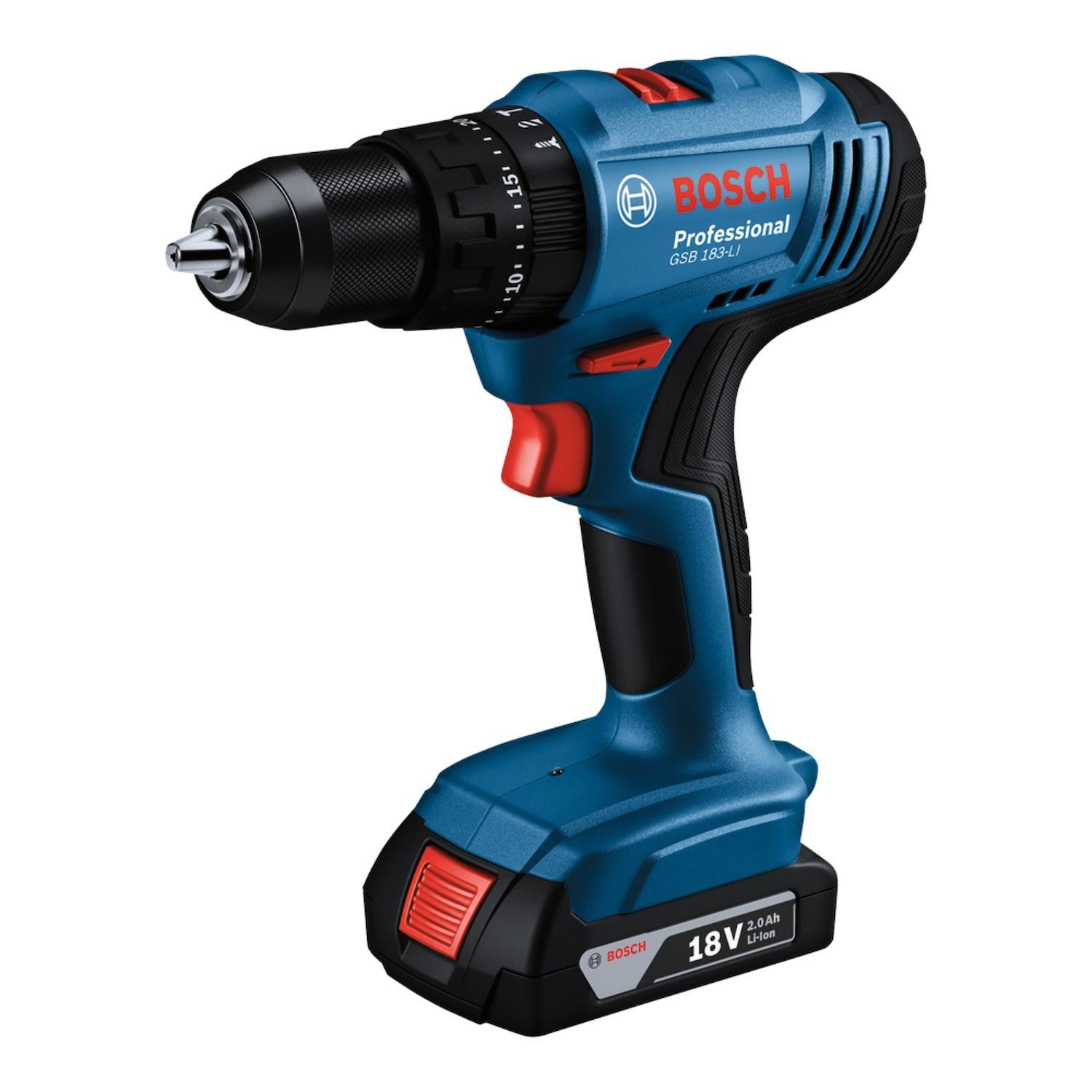 Taladro percutor atornillador Bosch GSB 183-LI 18V 2 Bat+Mal-1