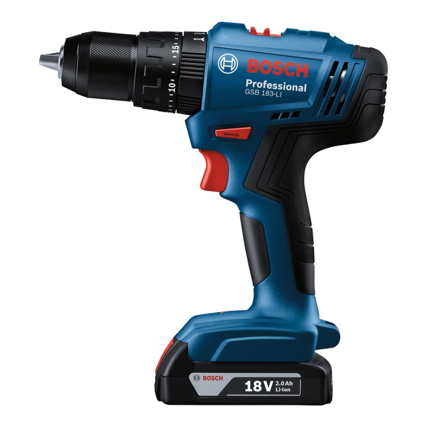 Taladro percutor atornillador Bosch GSB 183-LI 18V 2 Bat+Mal-2