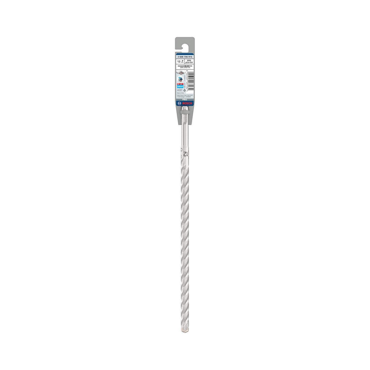 Broca Hormigón Bosch PRO SDS-Plus-5X 12x310mm 4 Filos-0