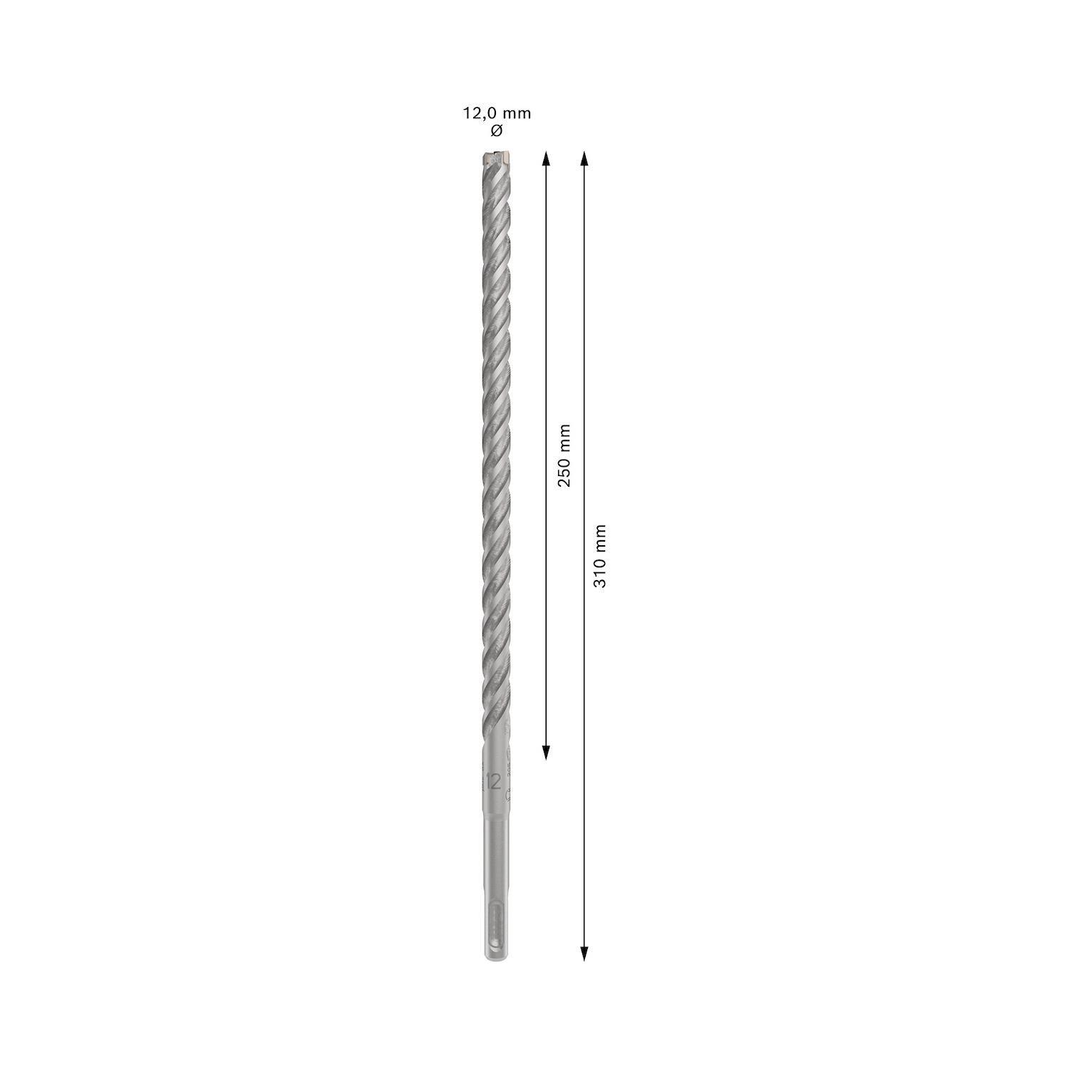 Broca Hormigón Bosch PRO SDS-Plus-5X 12x310mm 4 Filos-2