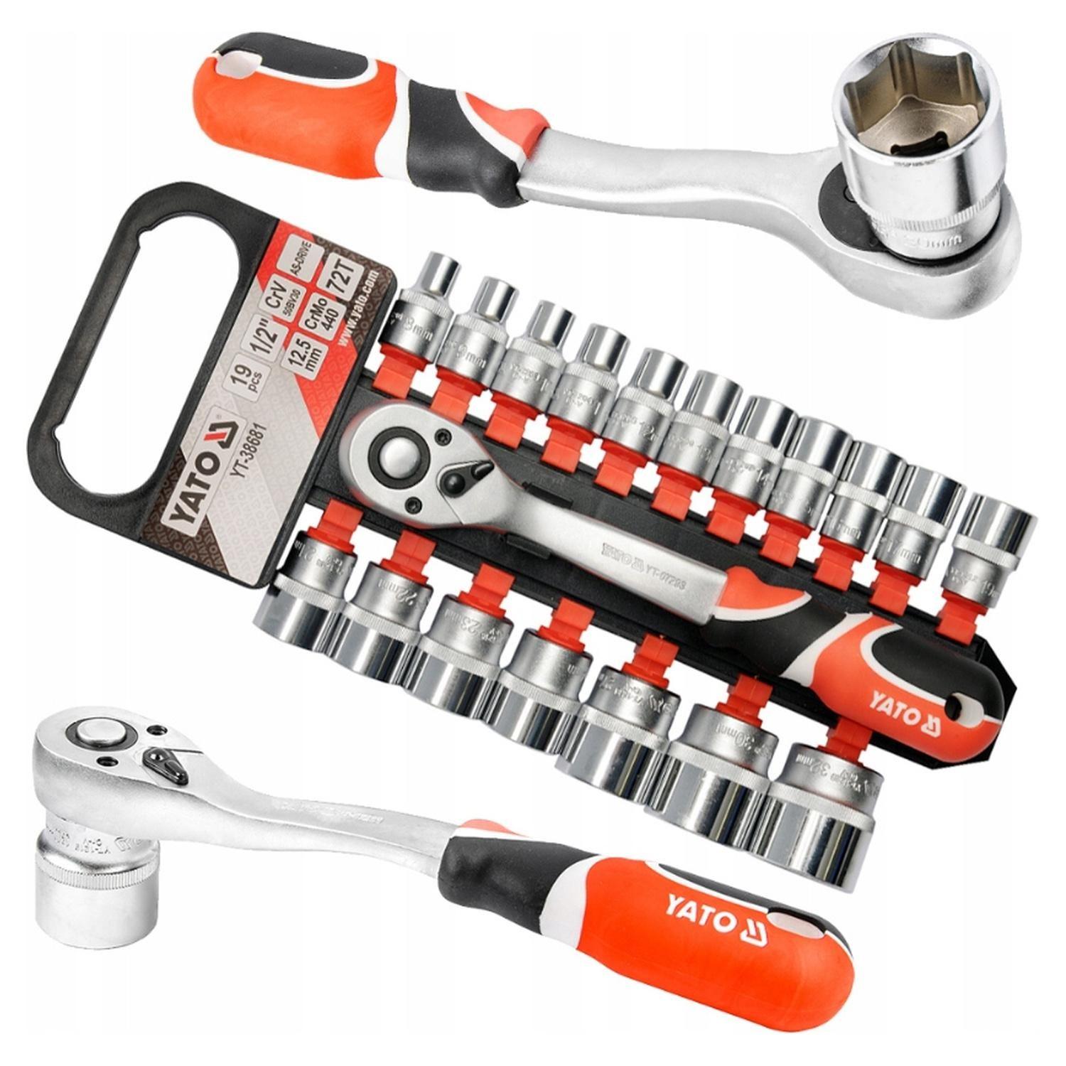 Juego 19 Dados con Chicharra Yato YT-38681 1/2'' 8-32mm-2