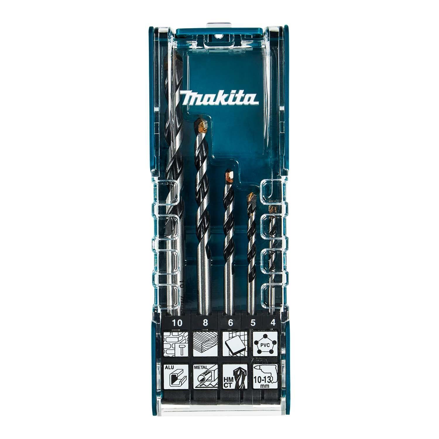 Set Brocas Multimaterial 4, 5, 6, 8, 10mm 5 Pzas - Makita-1