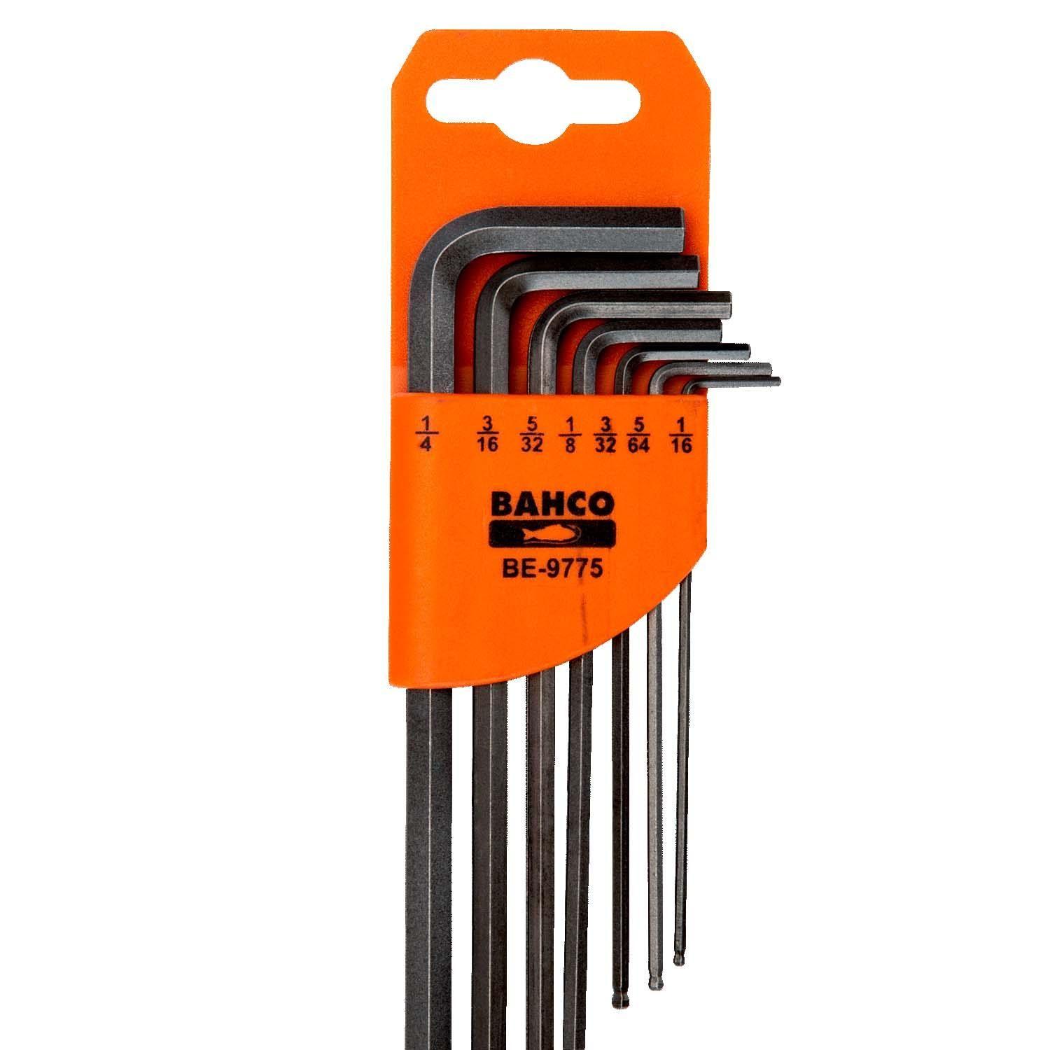 Juego Llaves Allen Pulgadas Bola BAHCO BE-9775 7 Pzs Larga-2
