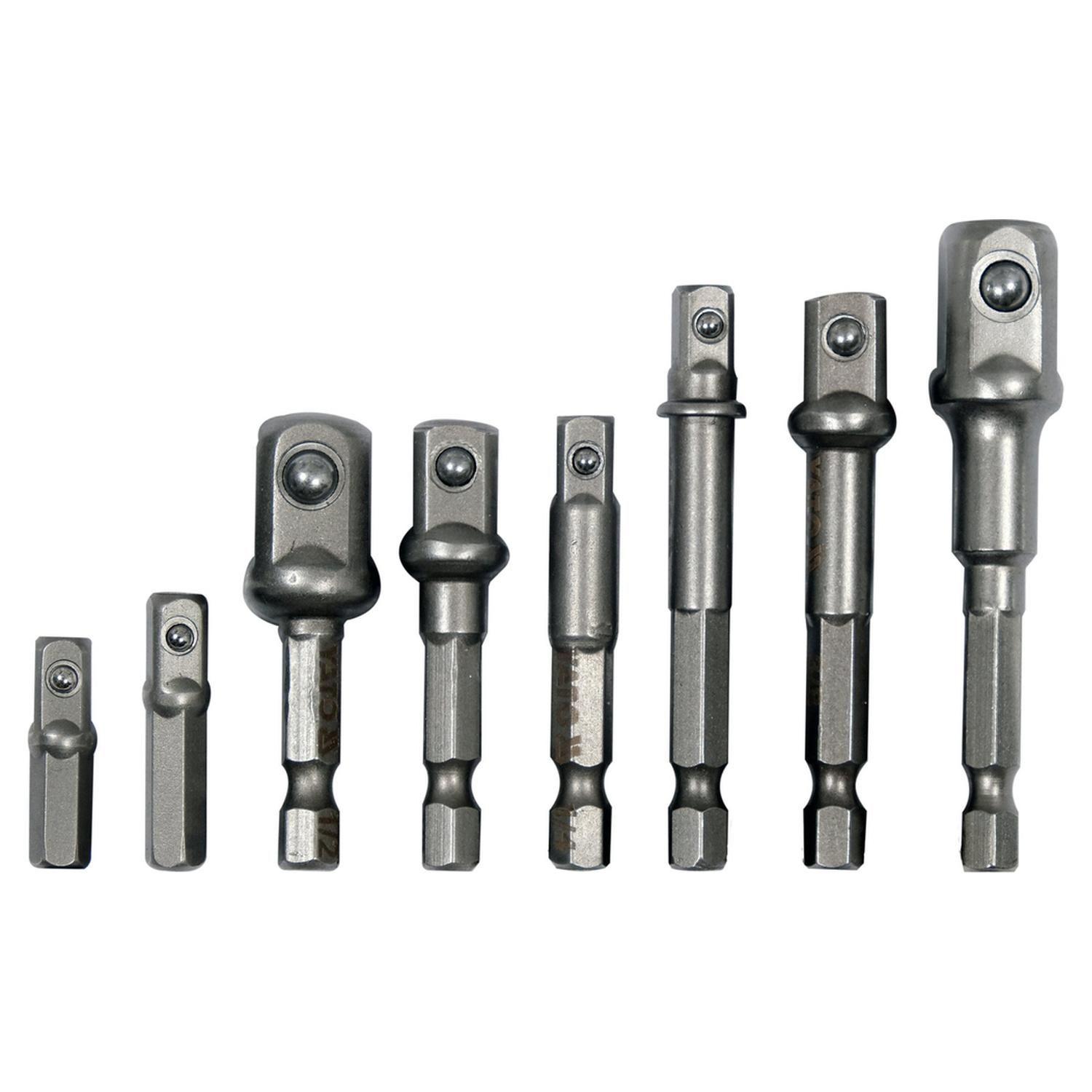 Set 8 Adaptadores HEX a Dados Yato YT-04639 1/4 3/8 1/2-0
