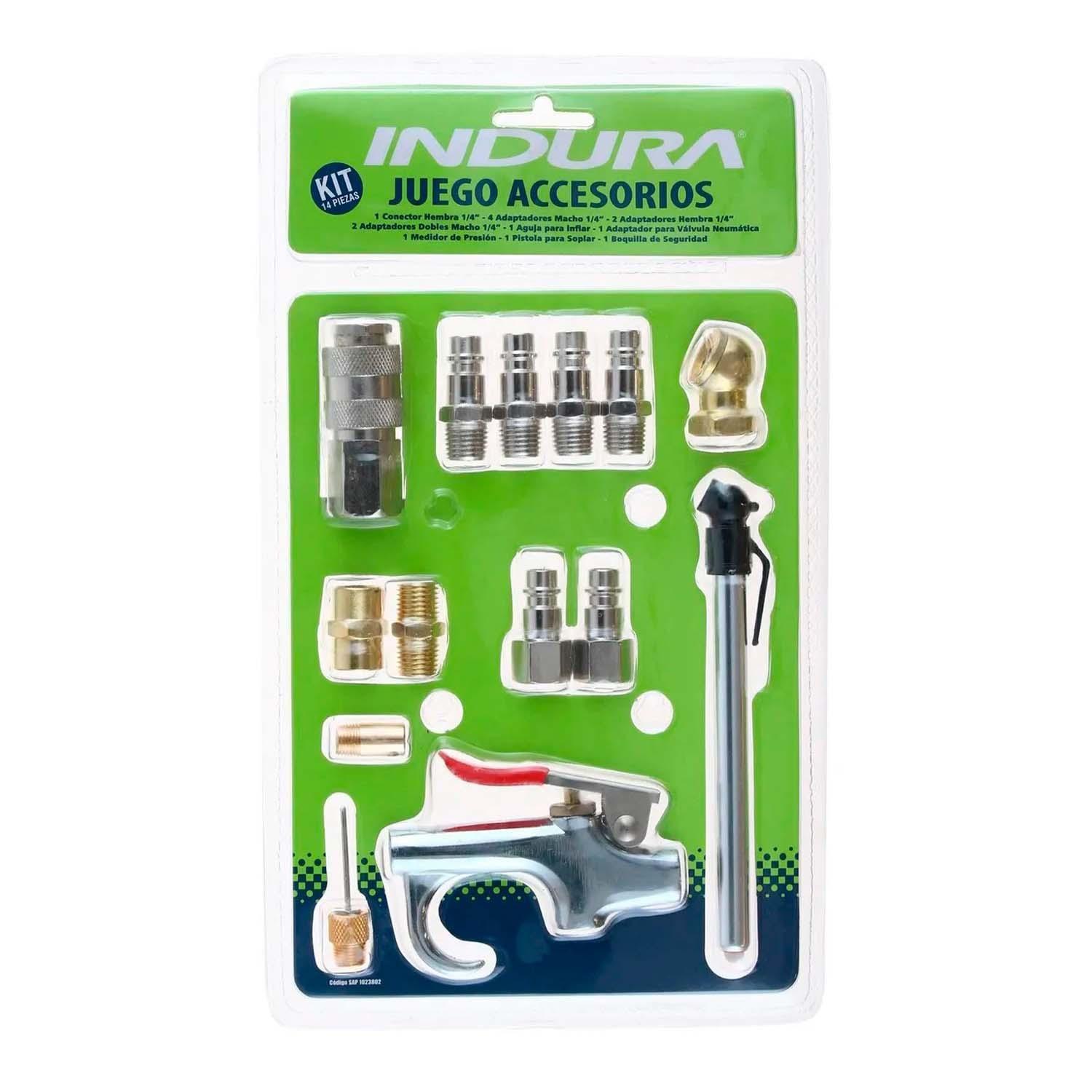 Set 14 Pzs Accesorios INDURA 1023802 Compresor Neumática-0
