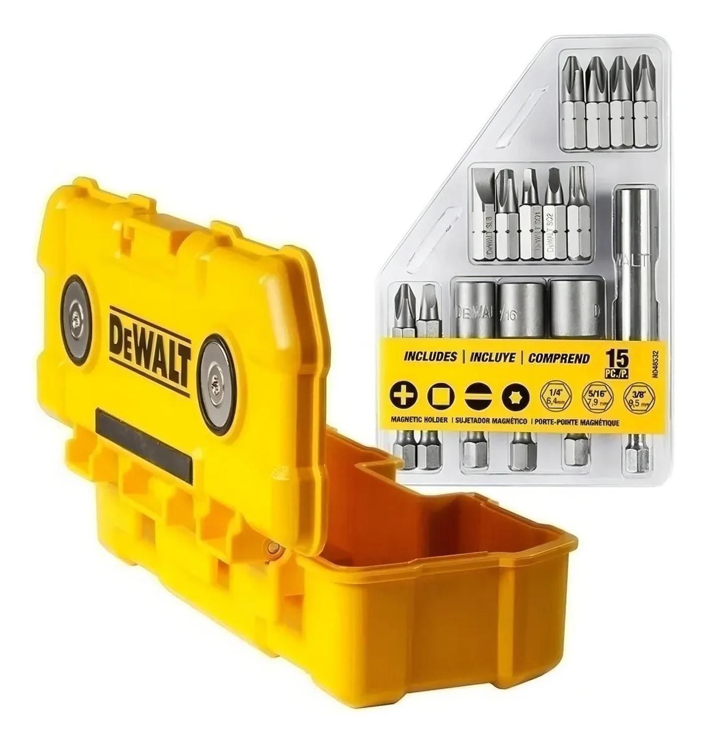 Set Puntas 15 Pzas + Caja Magnética DeWalt DWMTC15-0
