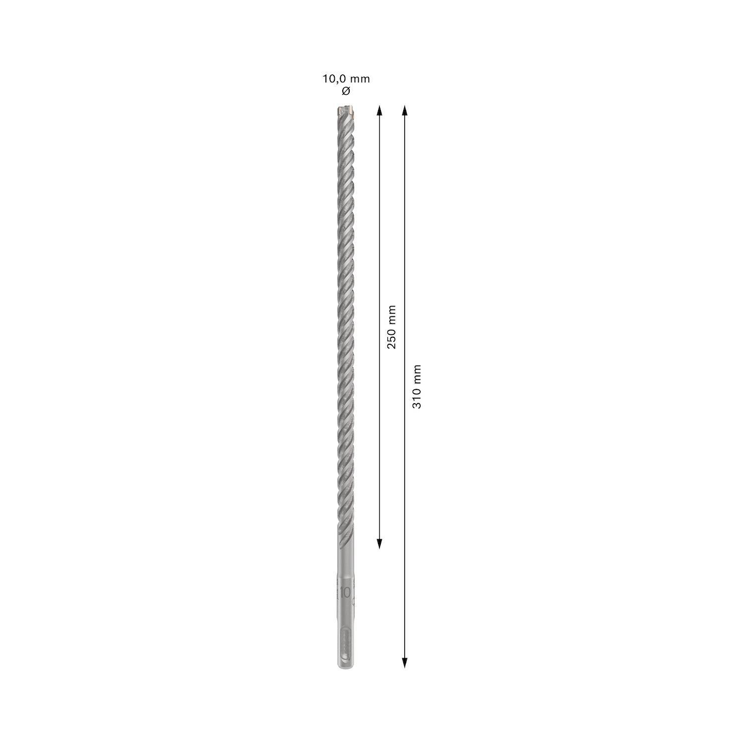 Broca Hormigón Bosch PRO SDS-Plus-5X 10x310mm 4 Filos-2