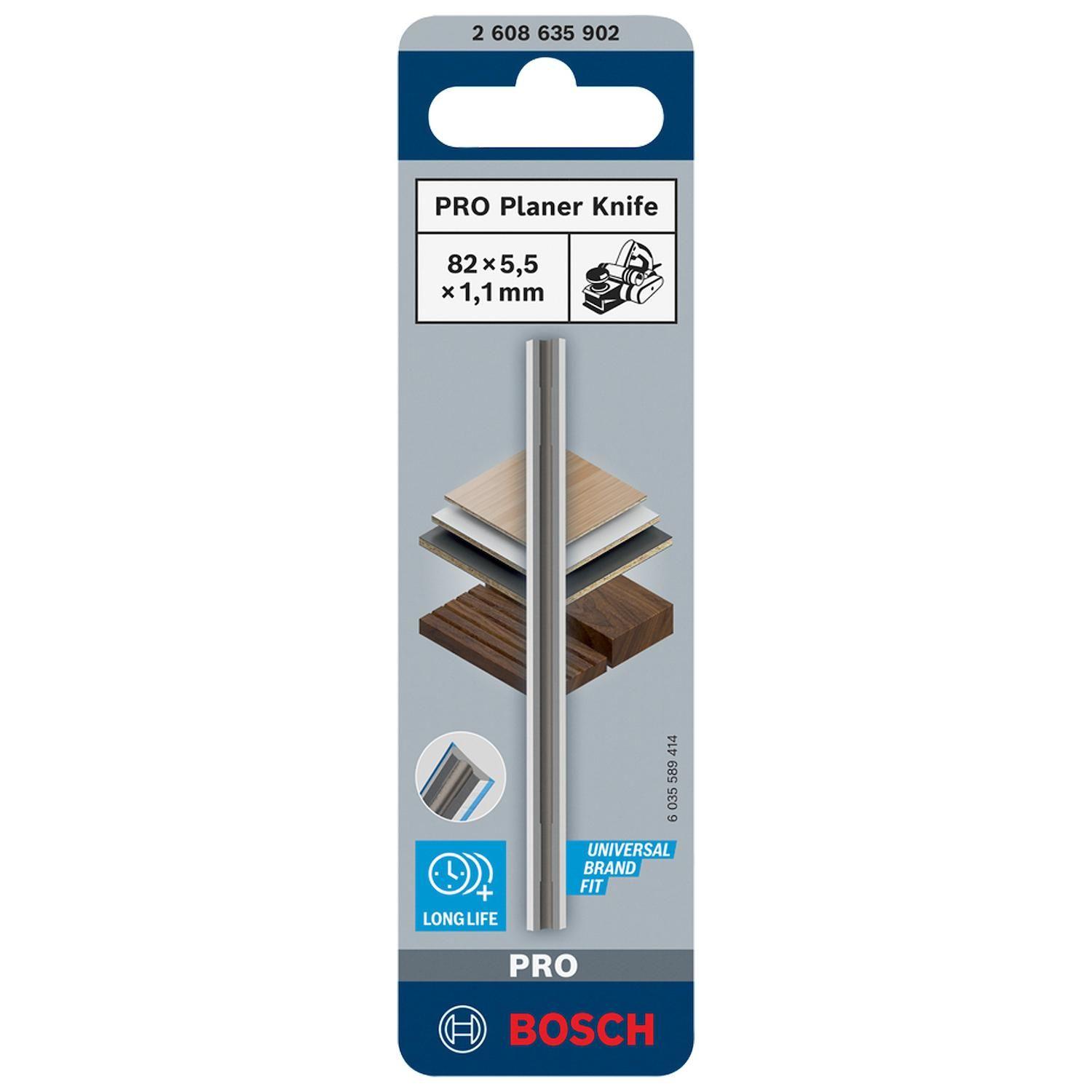 Cuchilla Cepillo Bosch 2608635902 82mm Carburo Reversible-2
