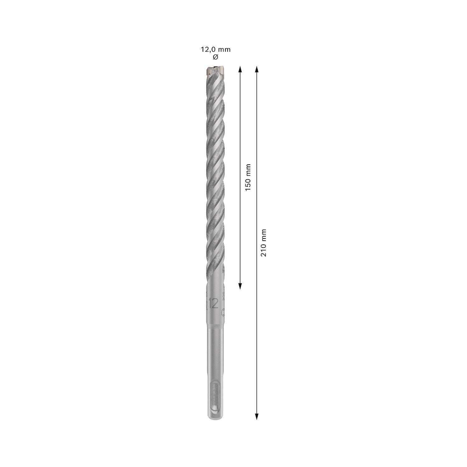 Broca Hormigón Bosch PRO SDS-Plus-5X 12x210mm 4 Filos-2