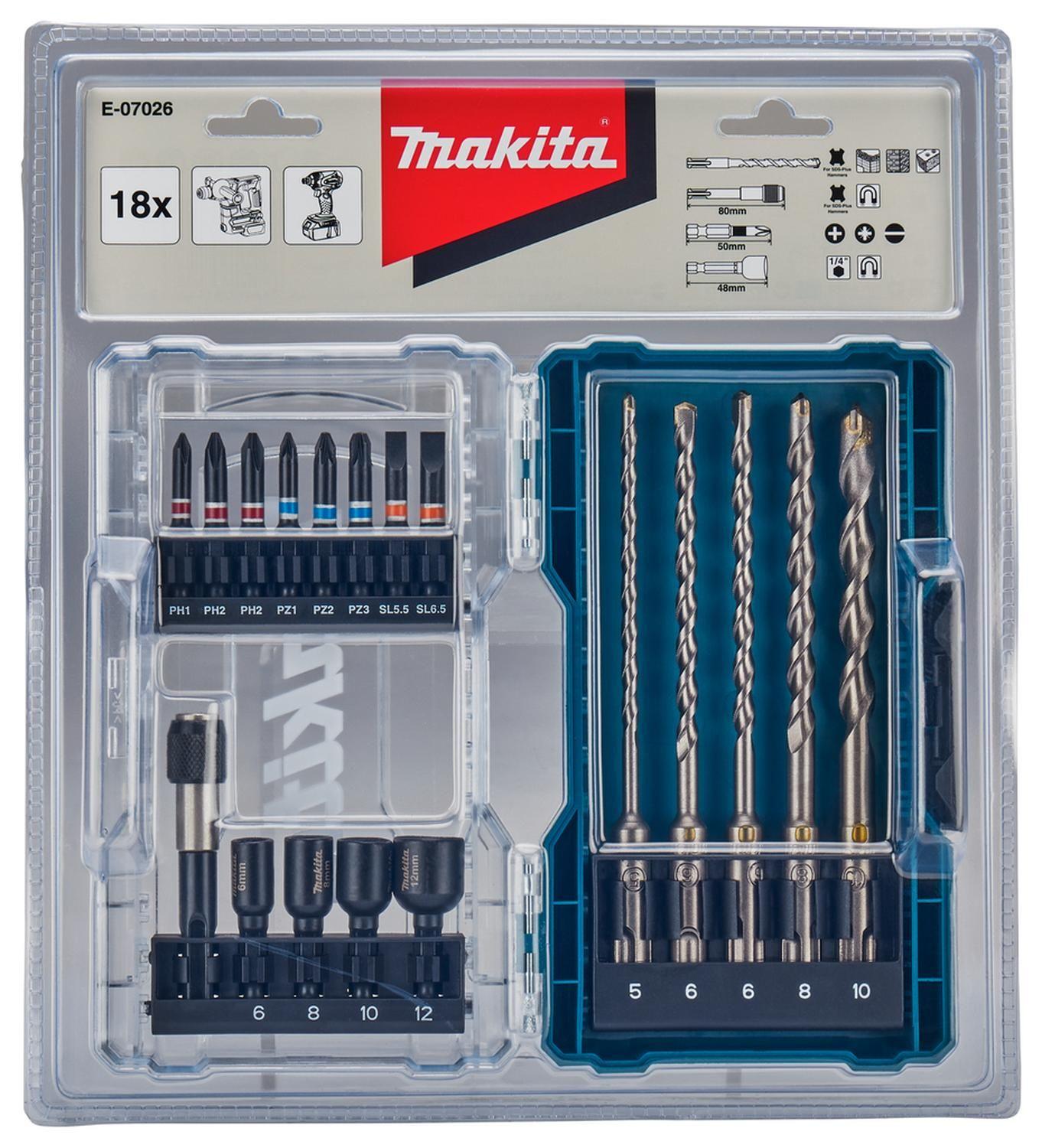 Set Brocas SDS-Plus Y Puntas 18 Pzas - Makita-2