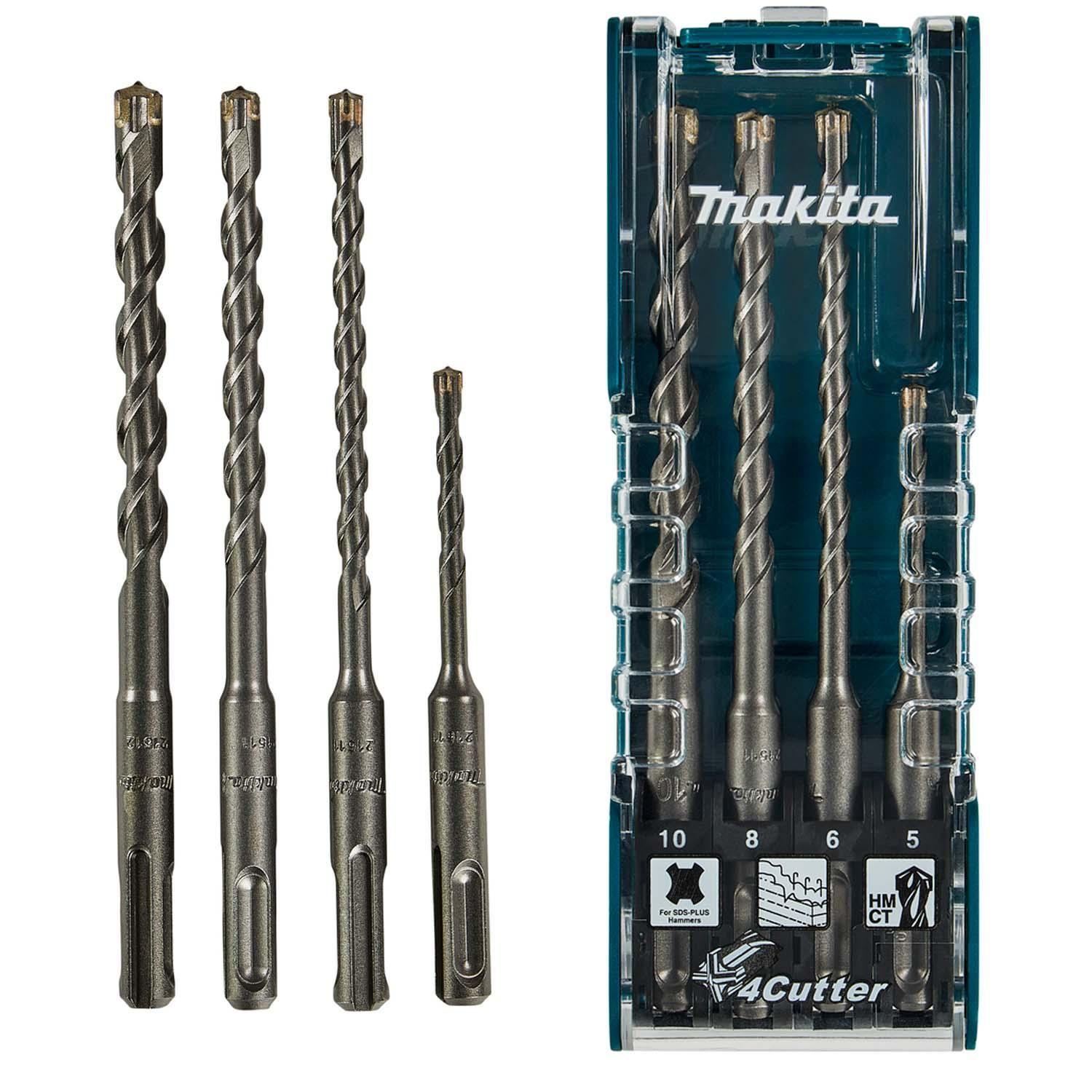 Set Brocas SDS-Plus 4 Aristas (5,6, 8, 10mm) 4 Pzas - Makita-0