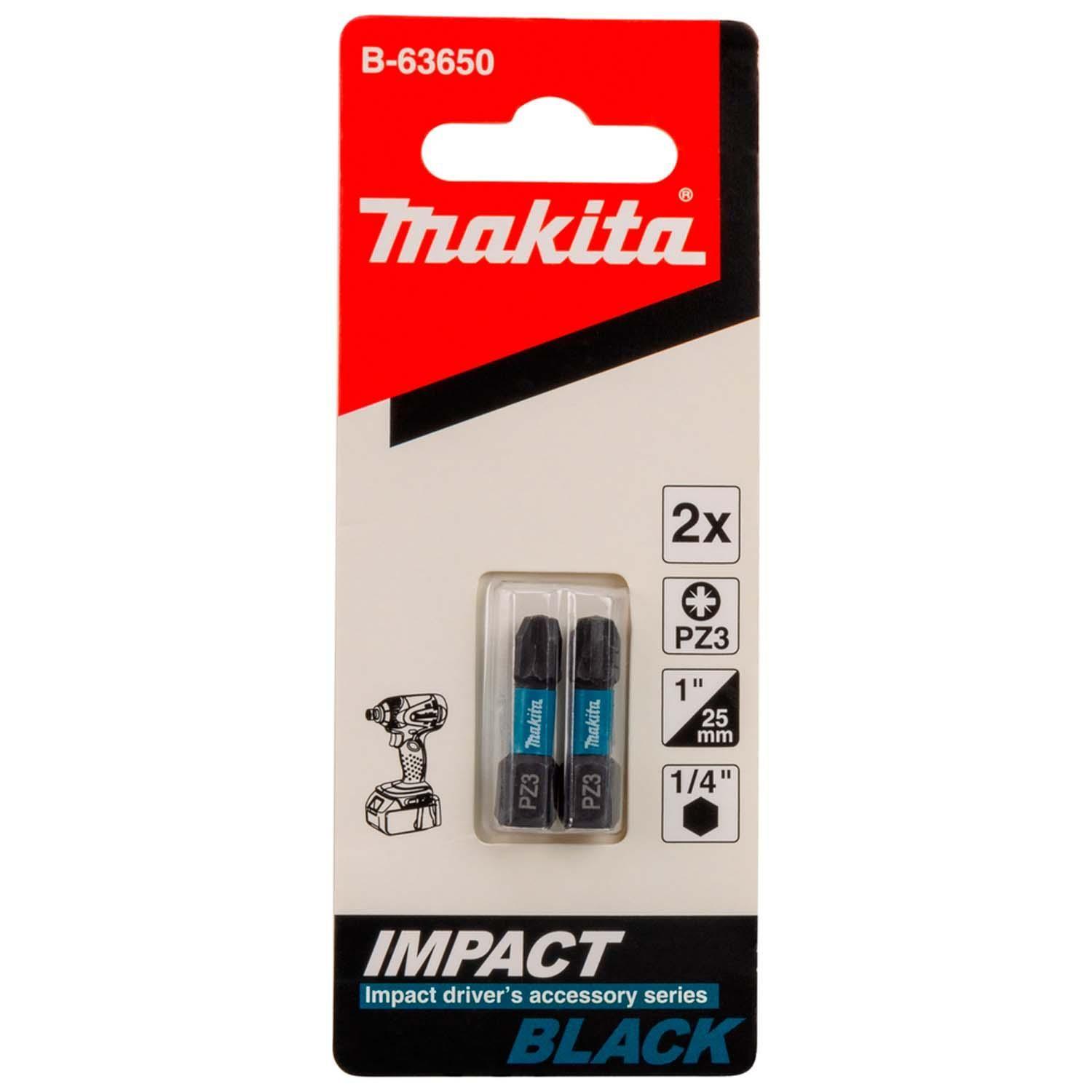Punta Impact Black PZ3-25mm 2 Pzas - Makita-2