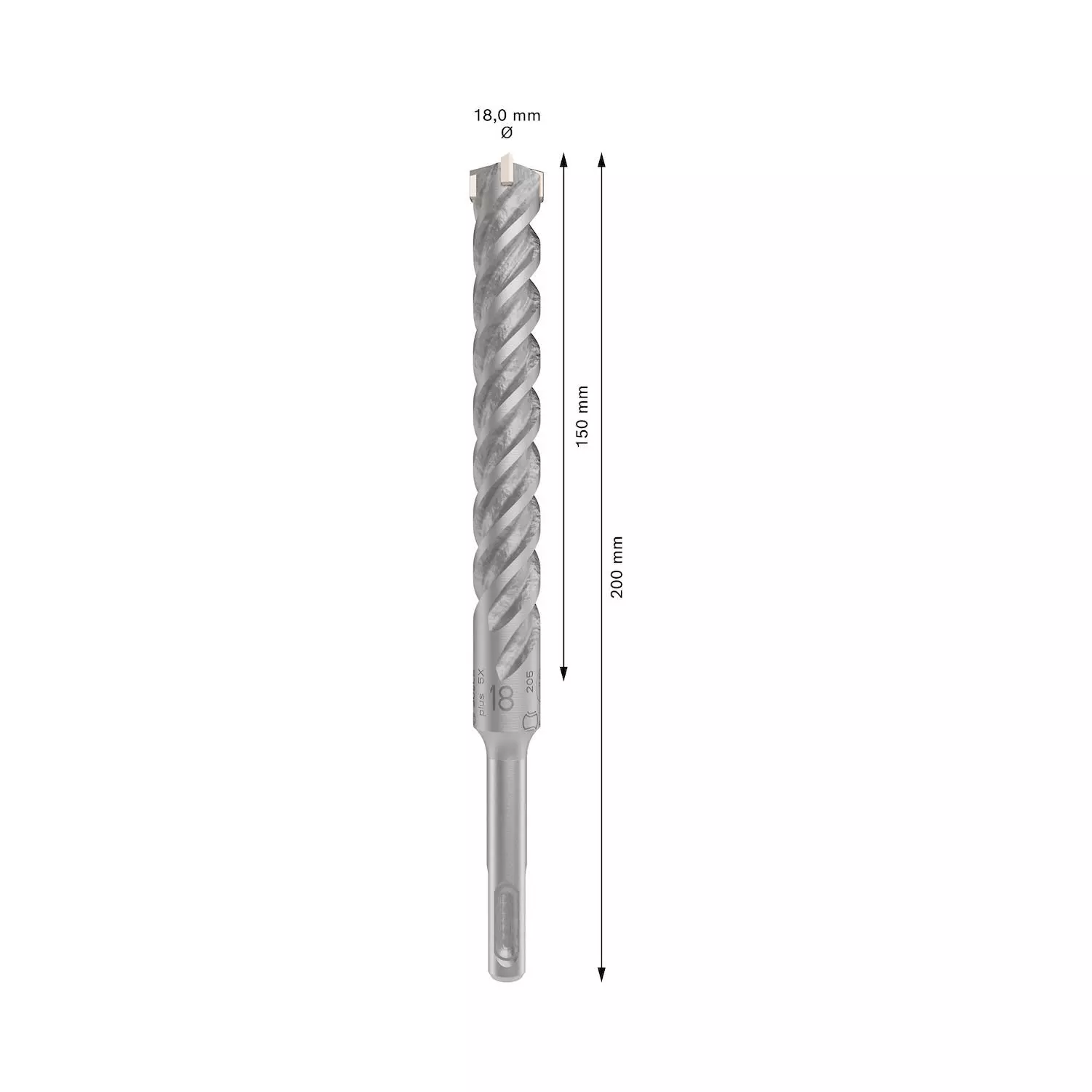 Broca Hormigón Bosch PRO SDS-Plus-5X 18x200mm 4 Filos-2
