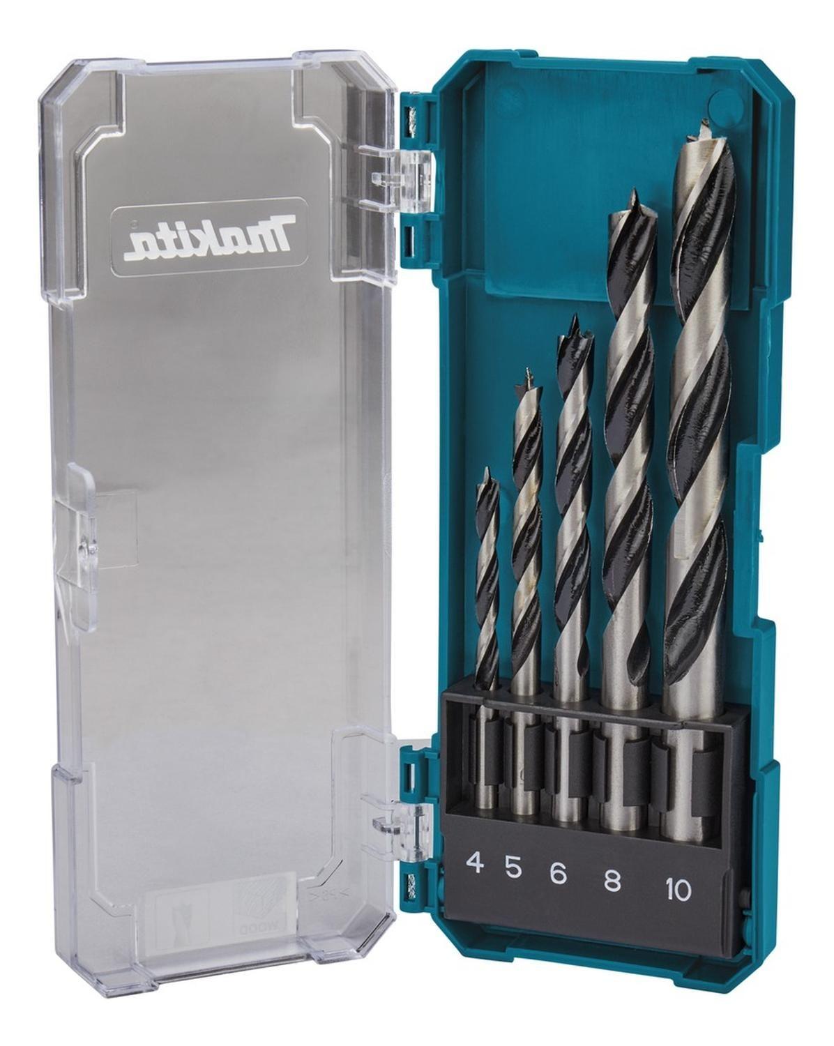 Set 5 Broca Para Madera 4, 5, 6, 8, 10mm - Makita D-72861-3