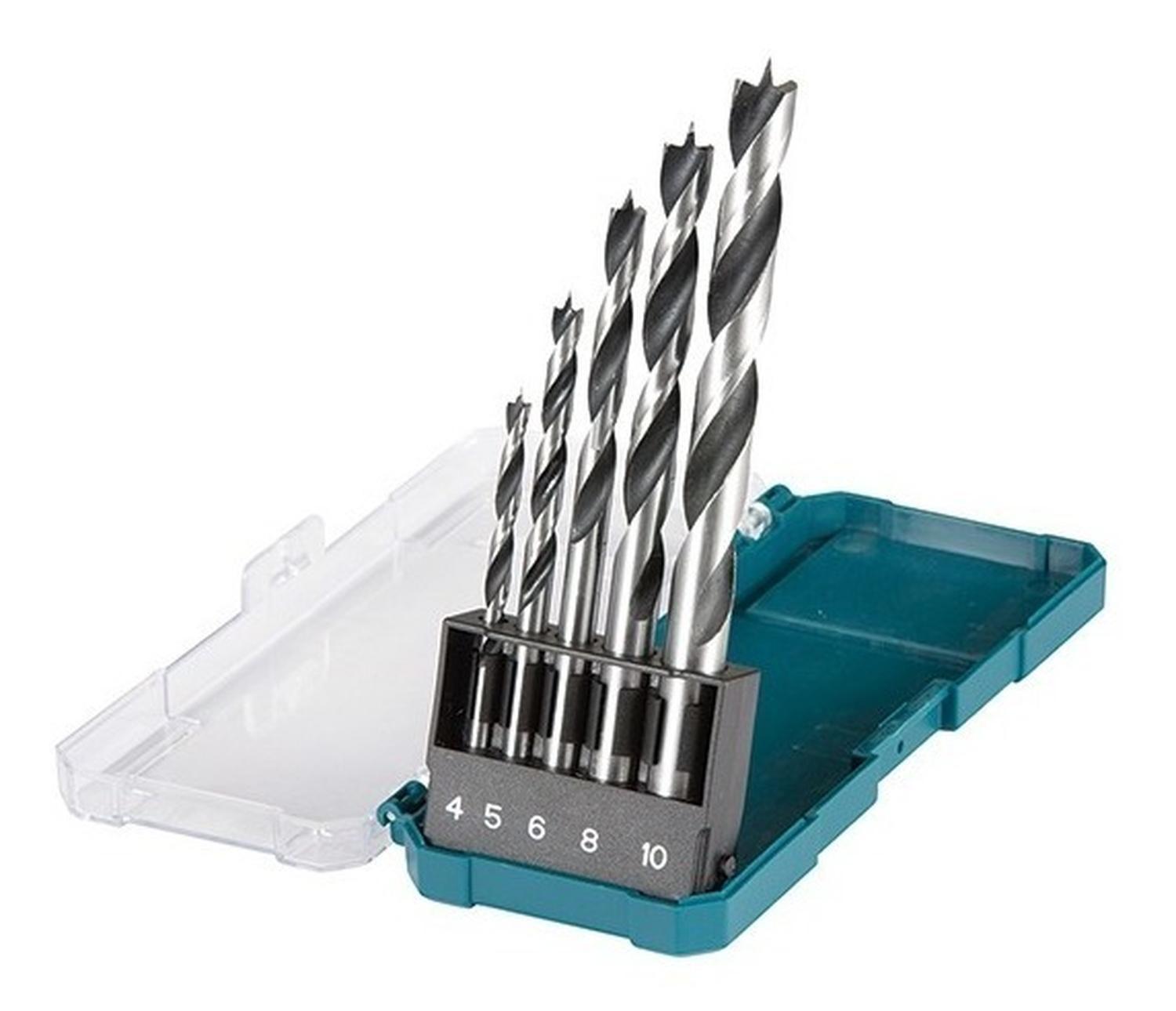 Set 5 Broca Para Madera 4, 5, 6, 8, 10mm - Makita D-72861-4