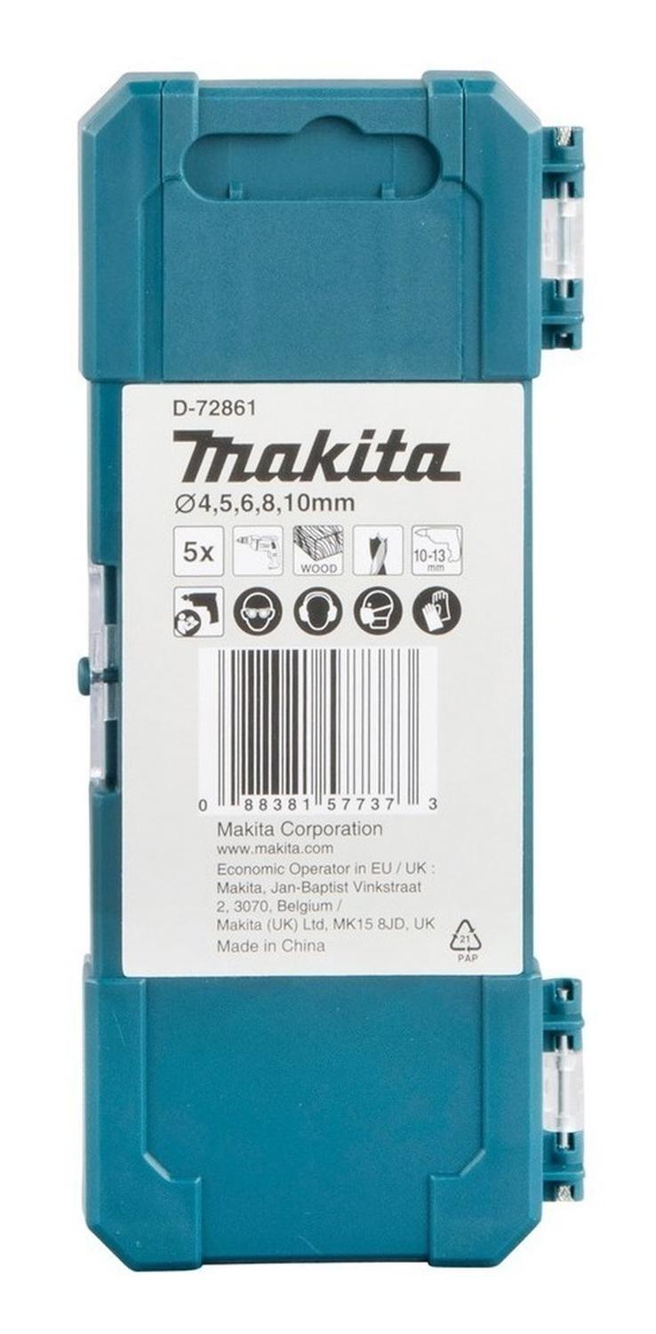 Set 5 Broca Para Madera 4, 5, 6, 8, 10mm - Makita D-72861-5