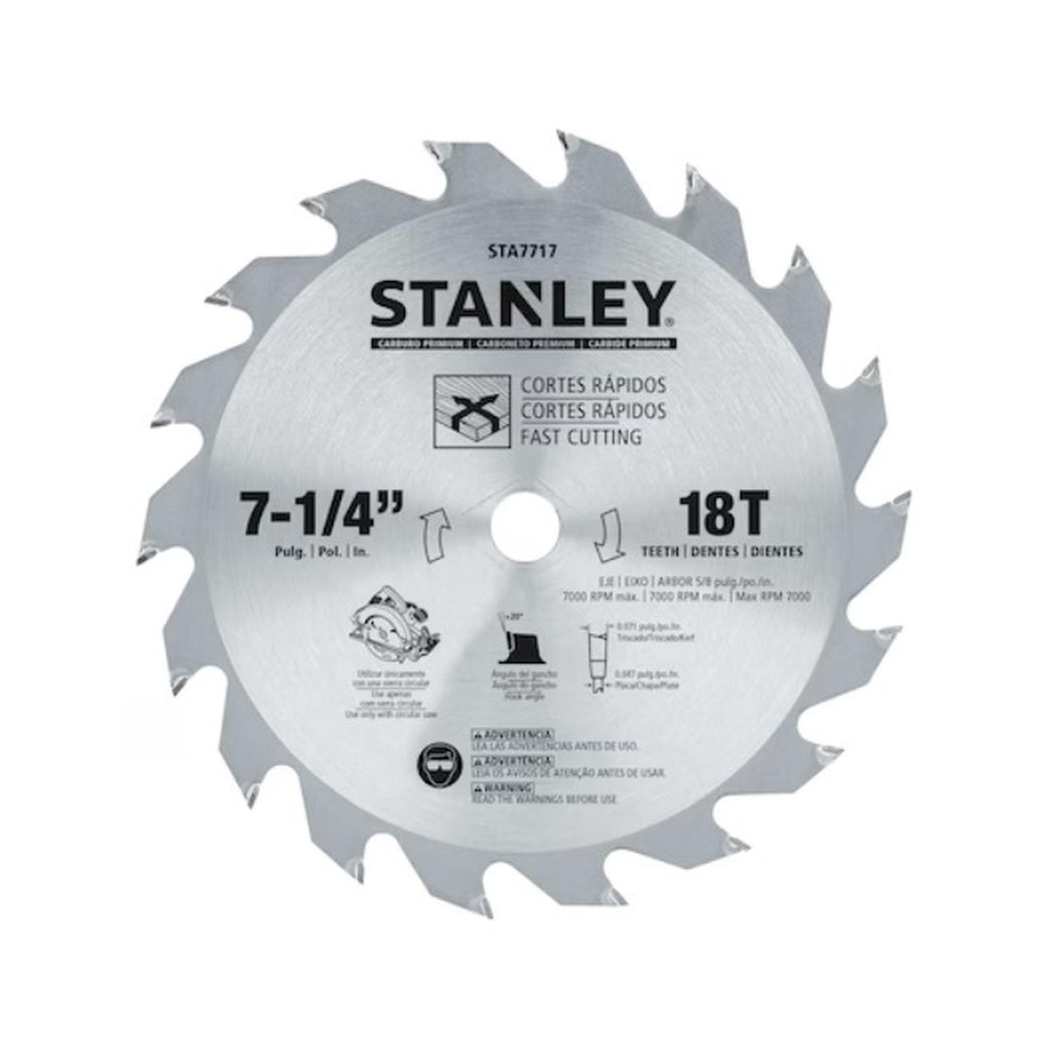 Disco Sierra Madera 7-1/4'' 18D Stanley STA7717-0