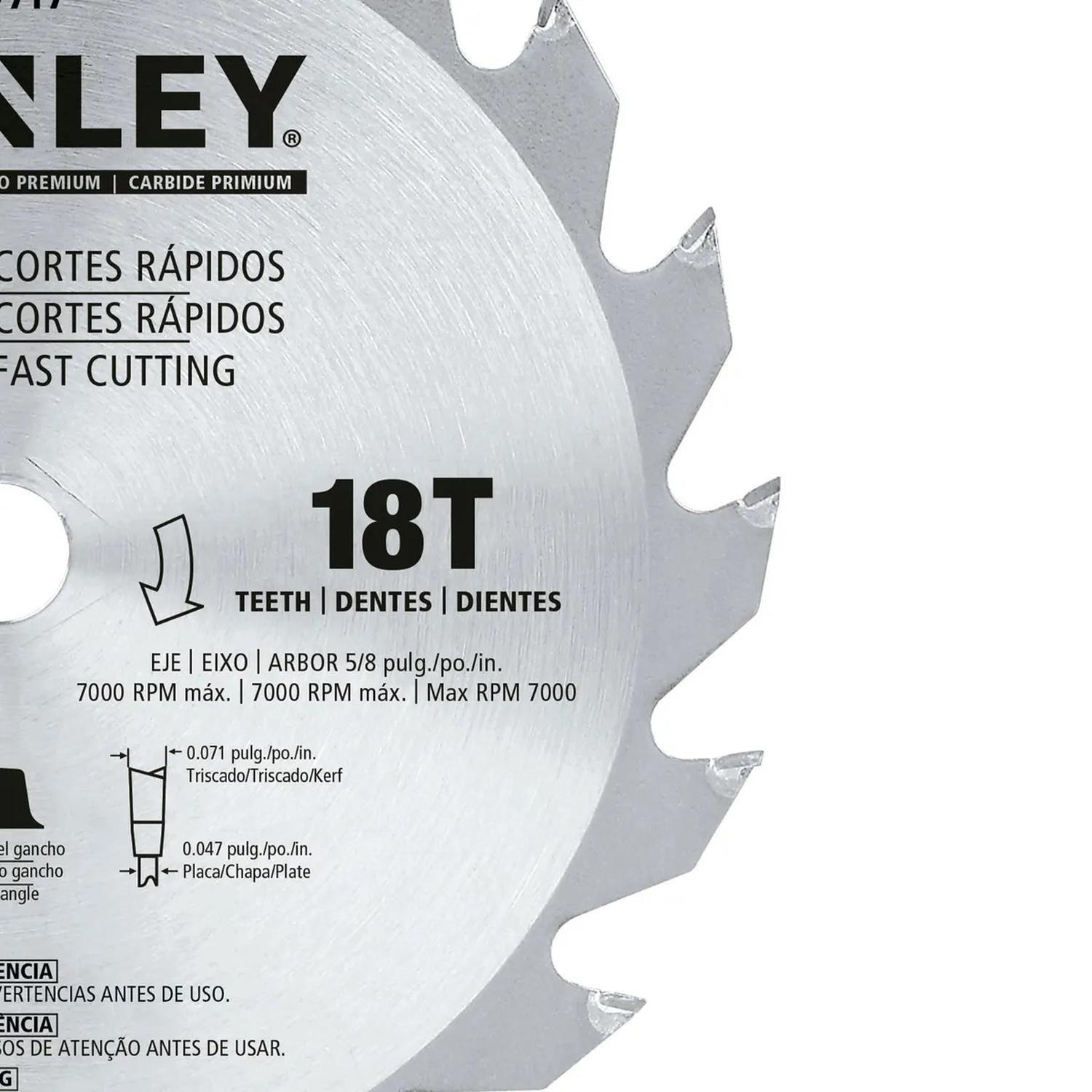 Disco Sierra Madera 7-1/4'' 18D Stanley STA7717-2
