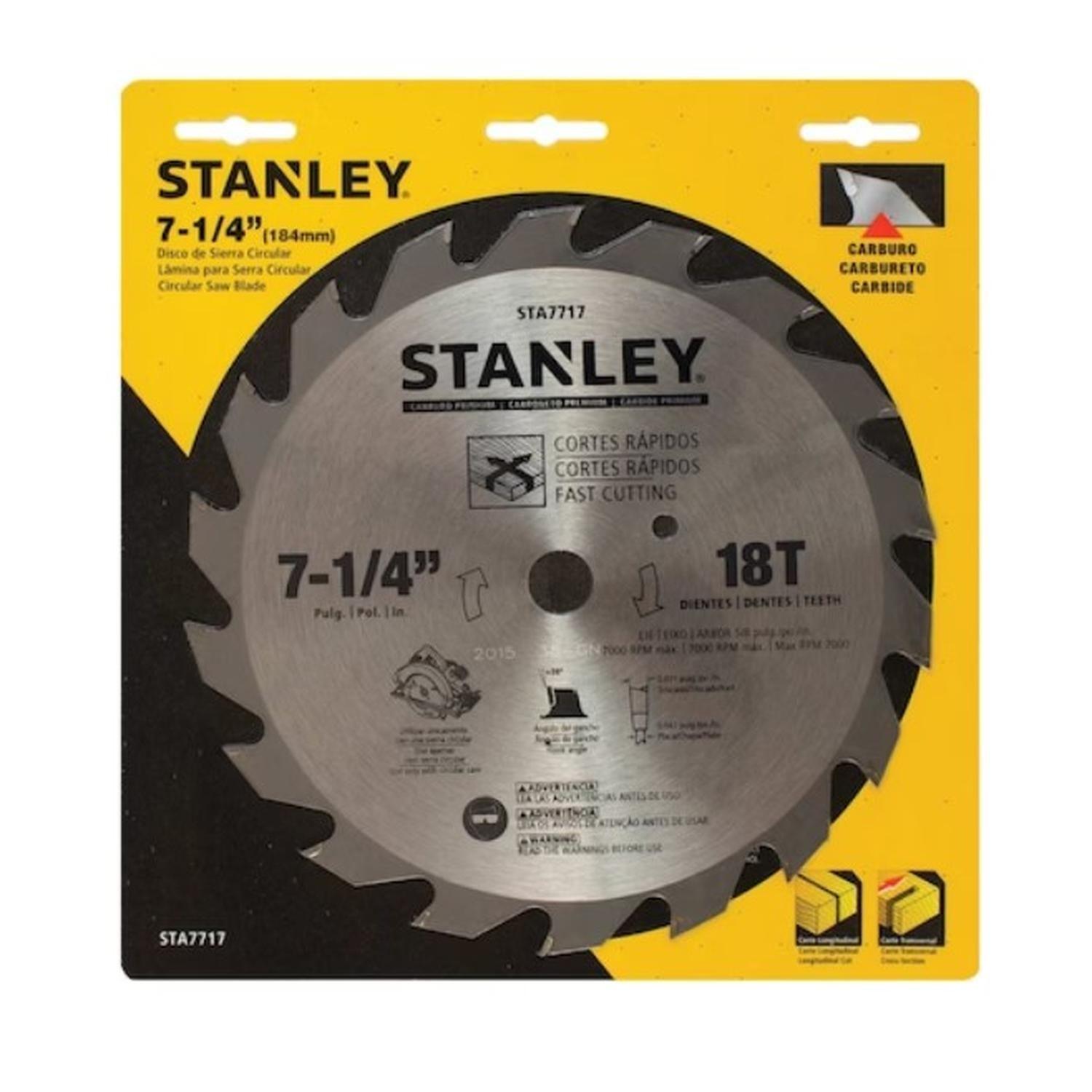 Disco Sierra Madera 7-1/4'' 18D Stanley STA7717-3