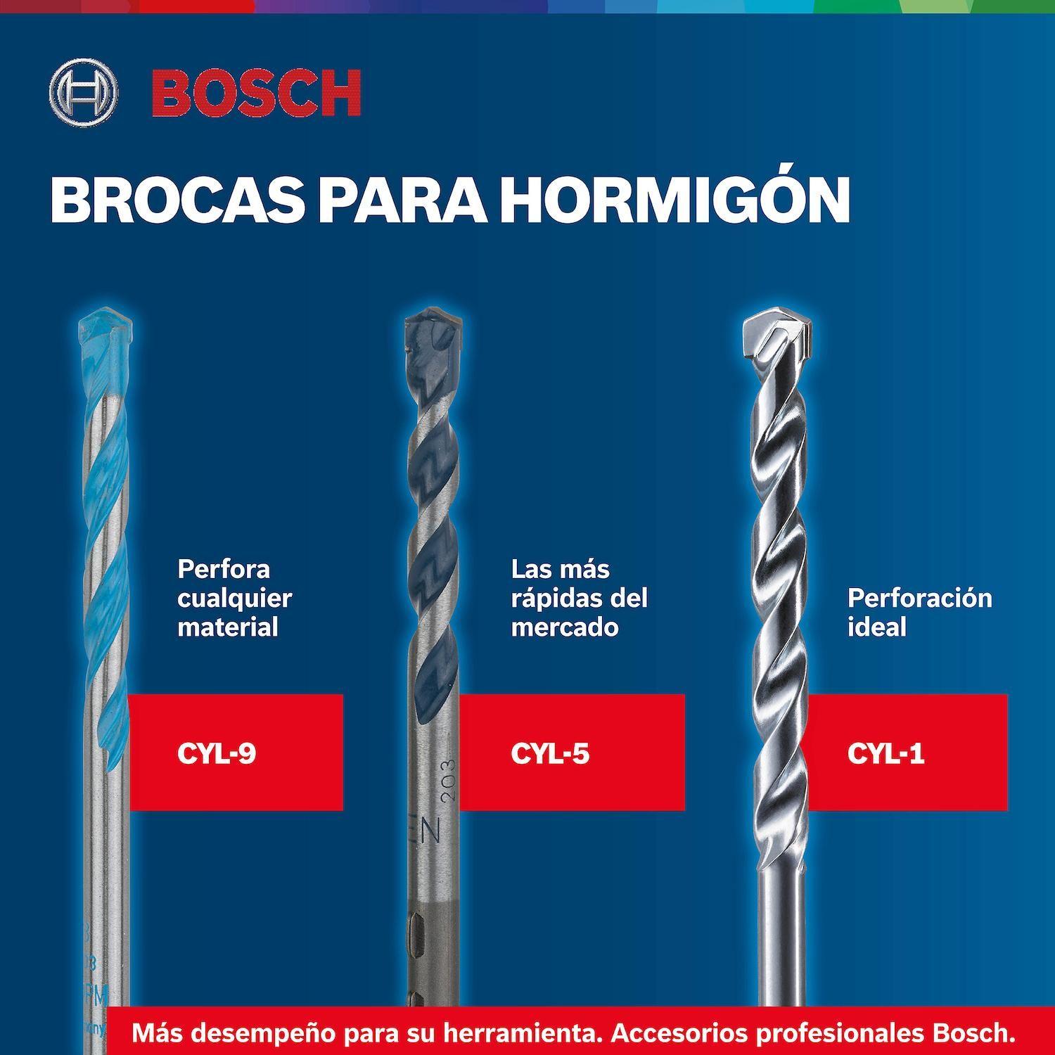 Set 3 Brocas Concreto Bosch CYL-5 Widia 5 6 y 8mm-3