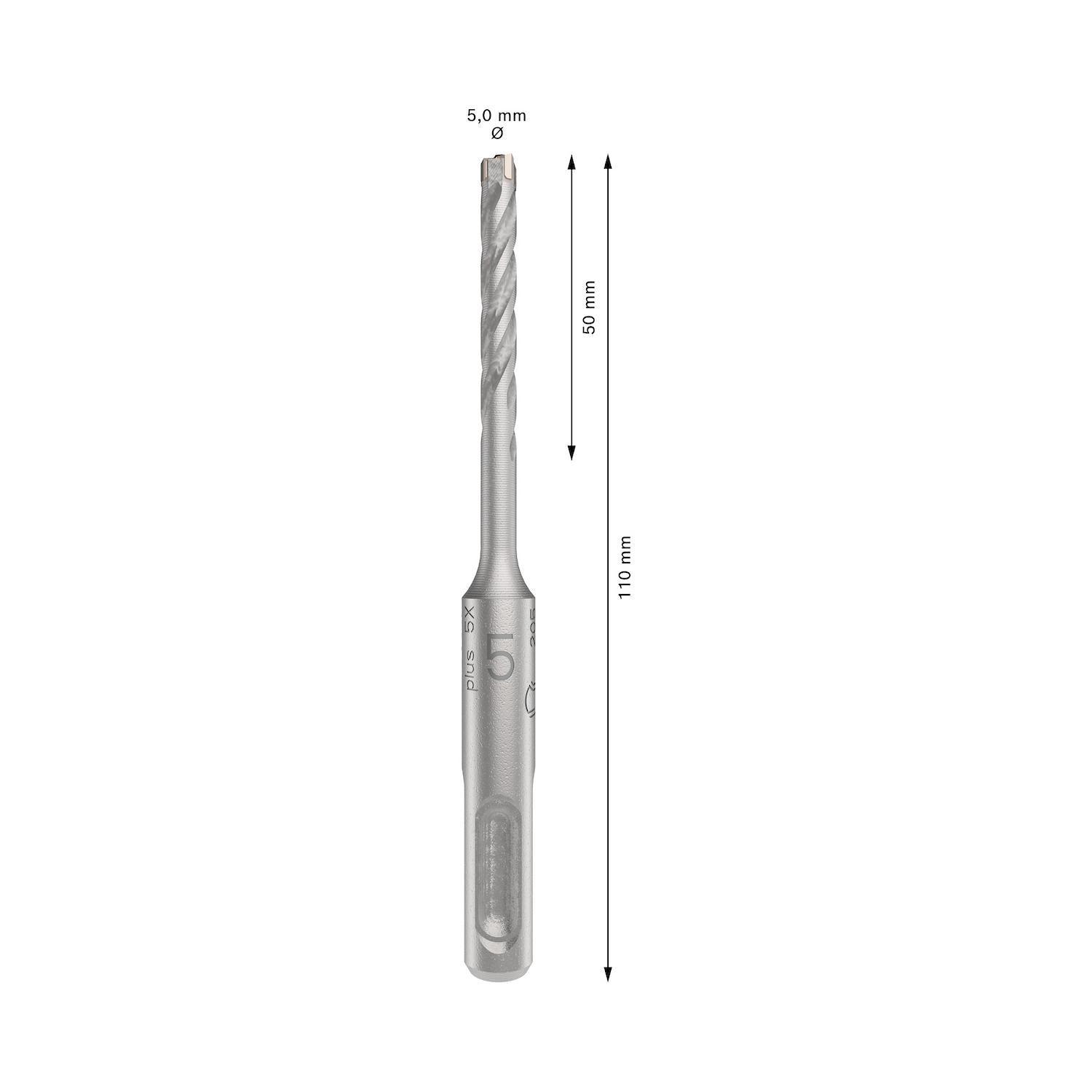 Broca Hormigón Bosch PRO SDS-Plus-5X 5x110mm 4 Filos-2