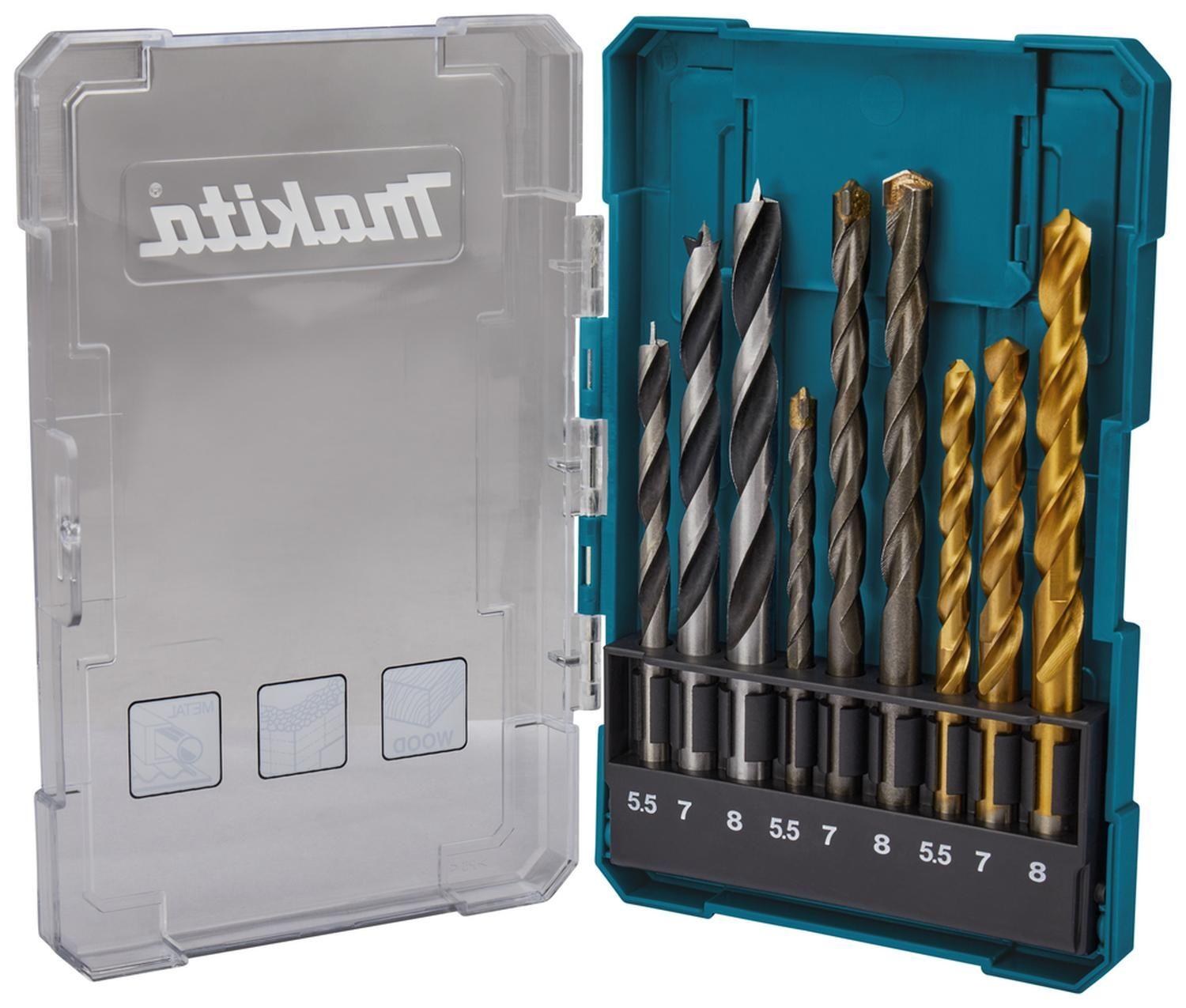 Set Brocas Para Madera/Metal /Concreto (5.5-8) 9 Pzas-Makita-0