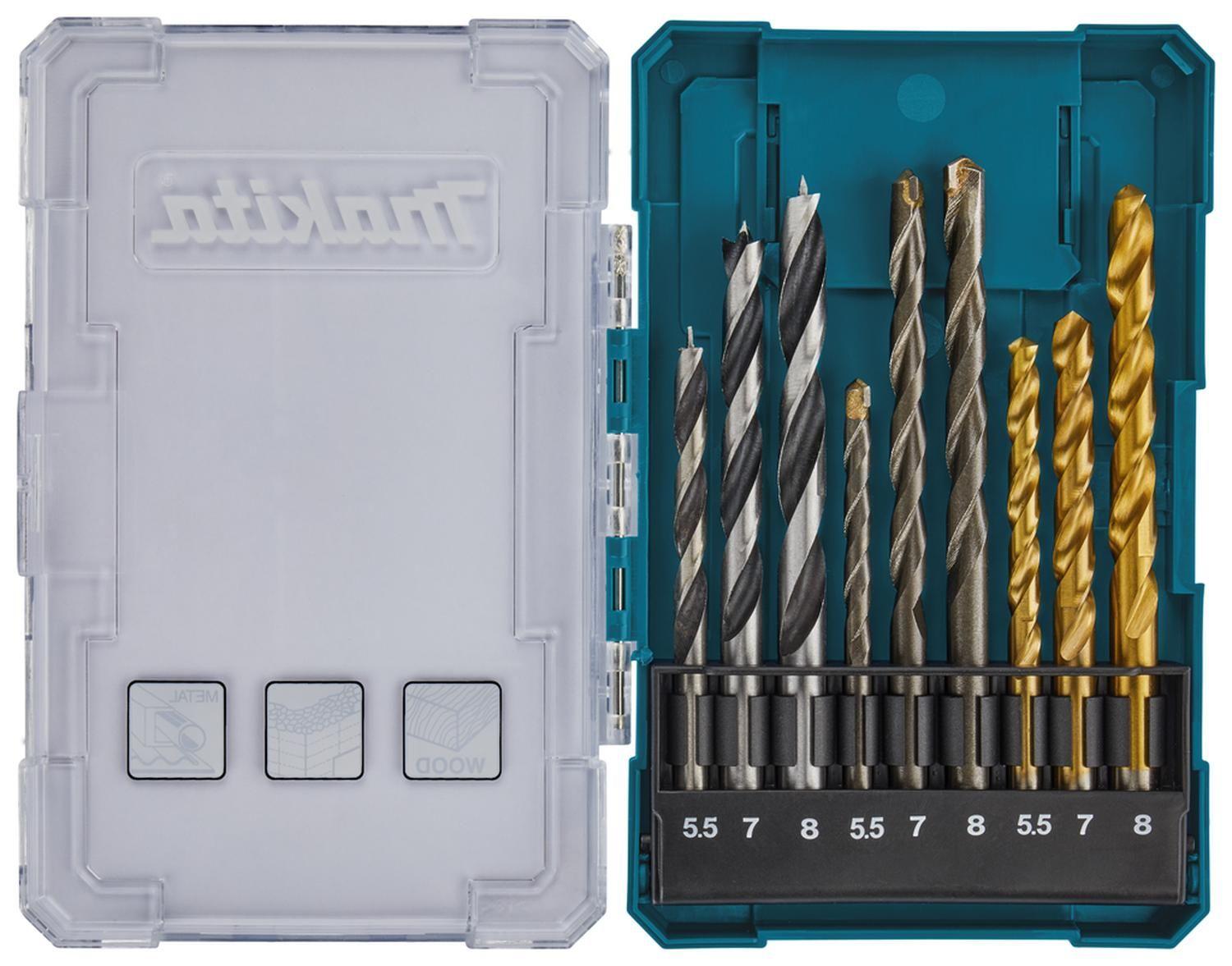 Set Brocas Para Madera/Metal /Concreto (5.5-8) 9 Pzas-Makita-1