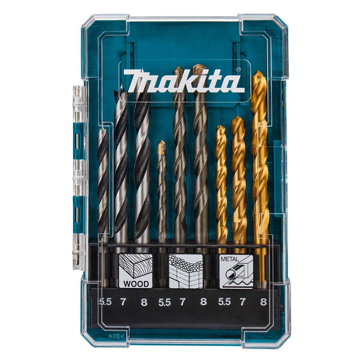 Set Brocas Para Madera/Metal /Concreto (5.5-8) 9 Pzas-Makita-2