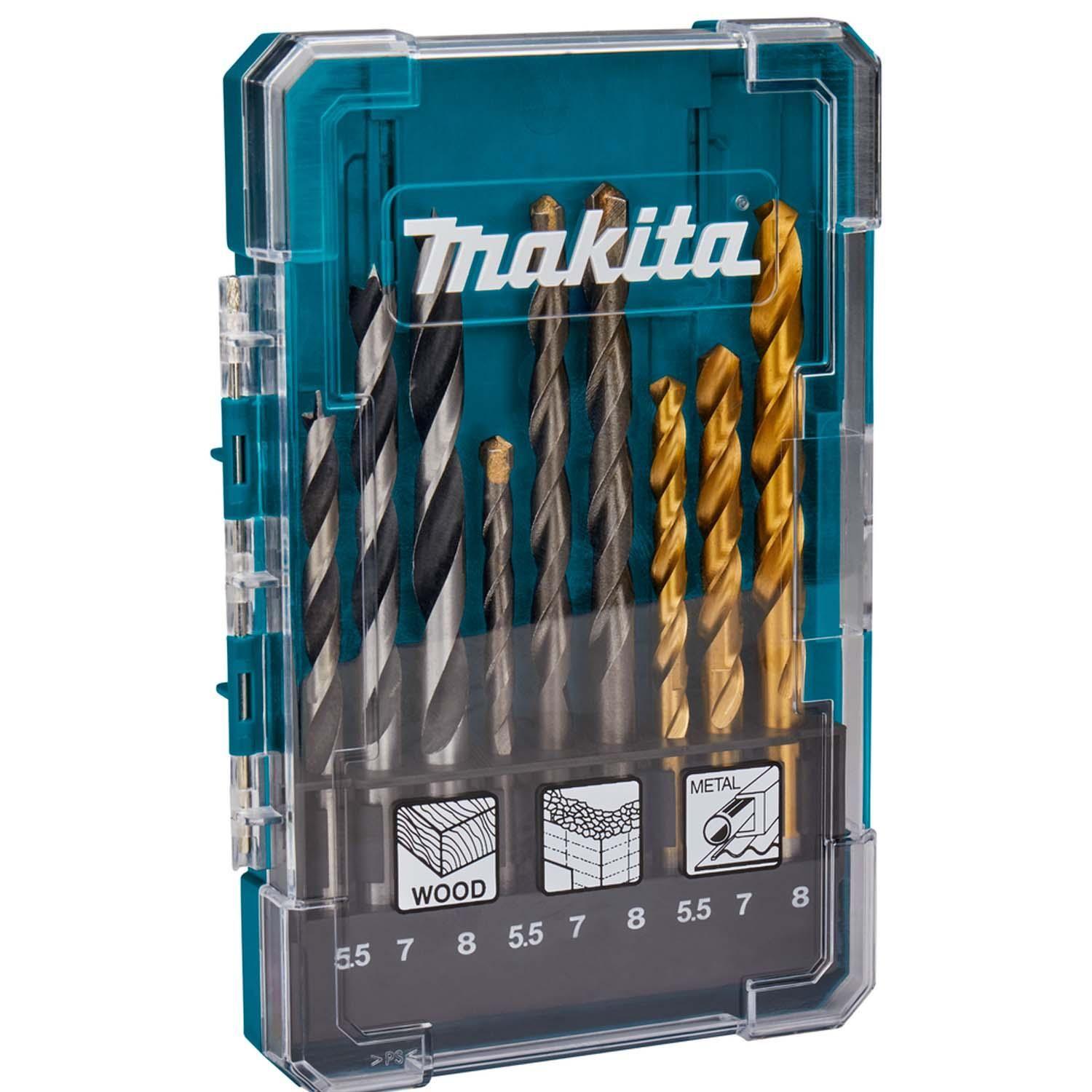 Set Brocas Para Madera/Metal /Concreto (5.5-8) 9 Pzas-Makita-3