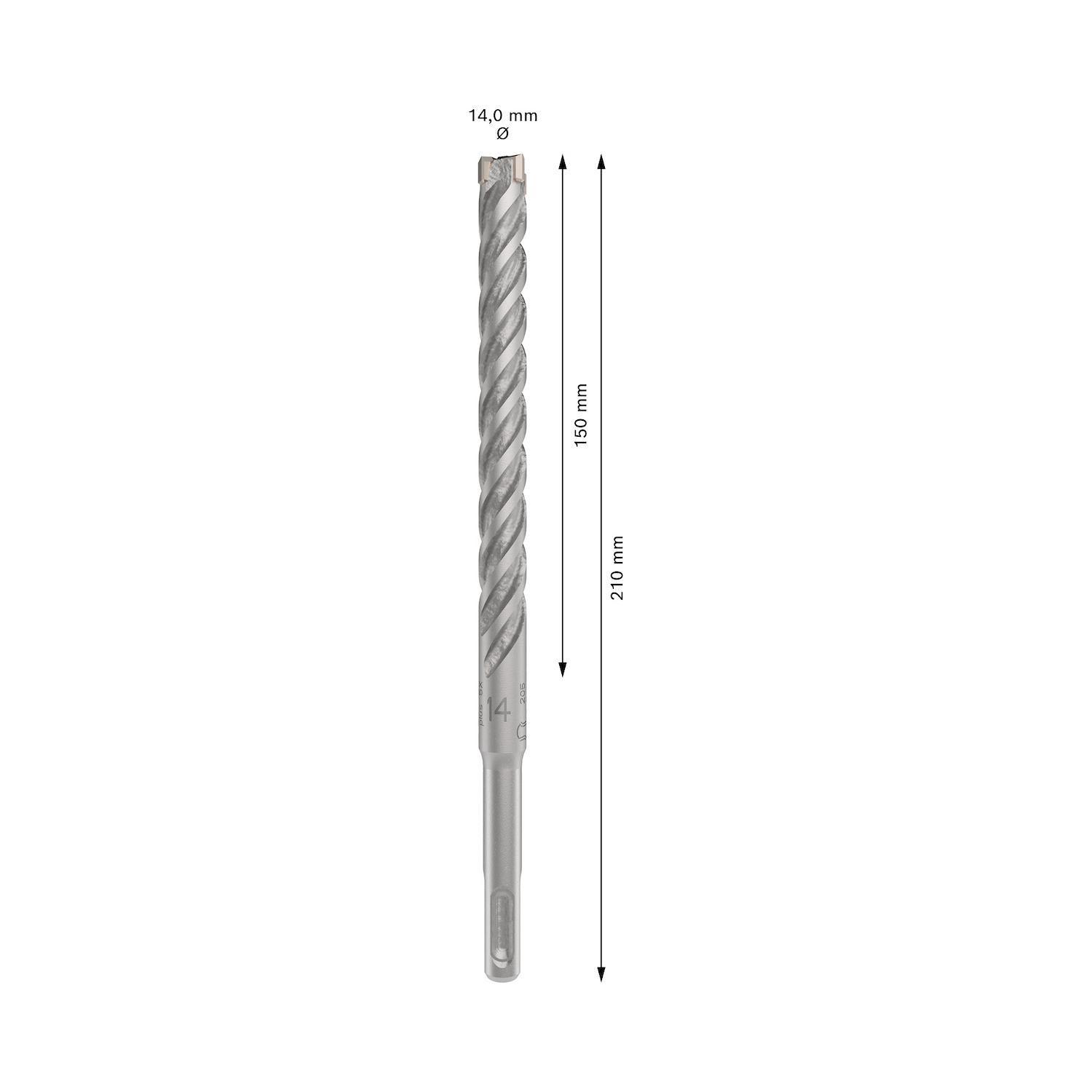 Broca Hormigón Bosch PRO SDS-Plus-5X 14x210mm 4 Filos-2