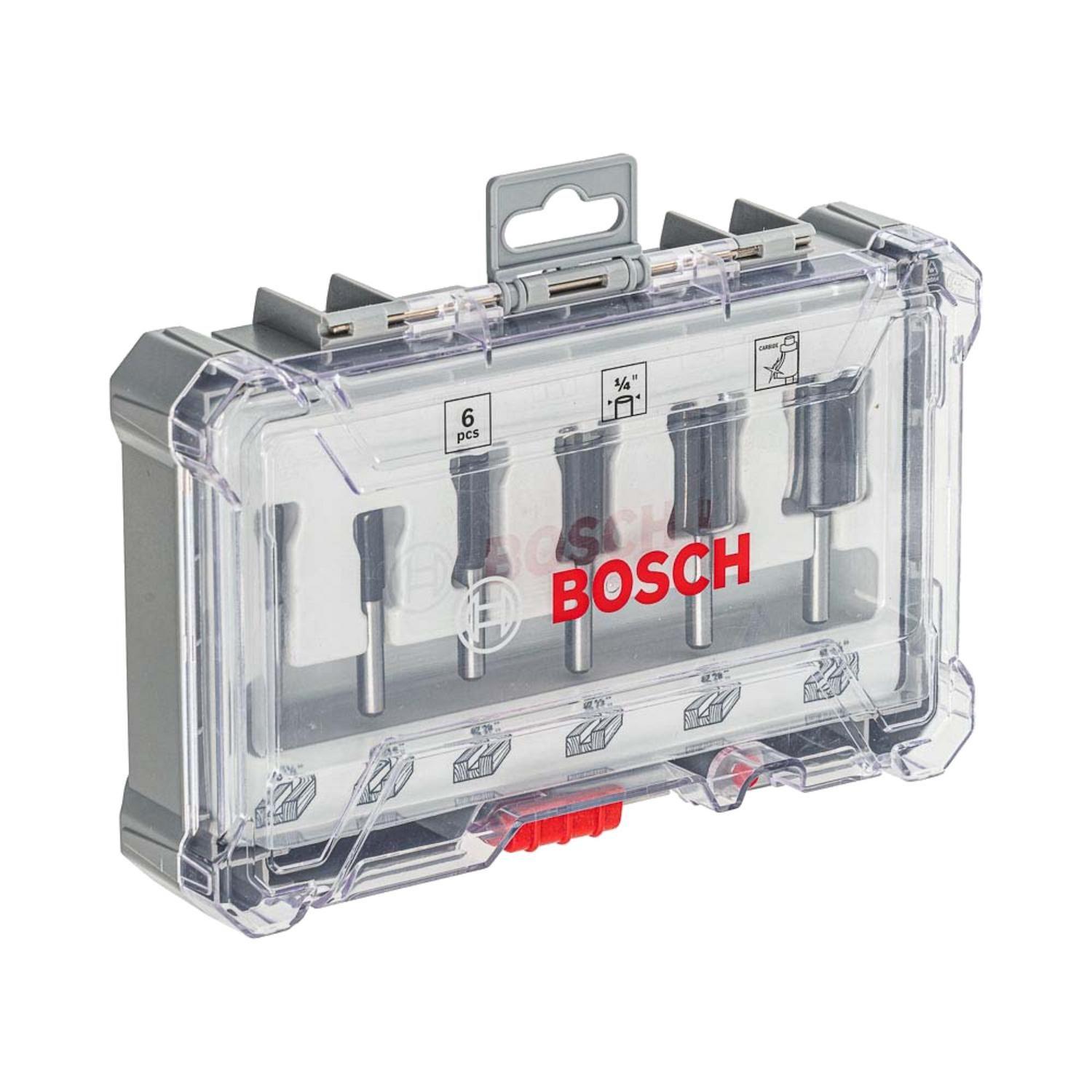Set 6 Fresas Rectas Router Bosch Vastago 1/4'' Madera-2