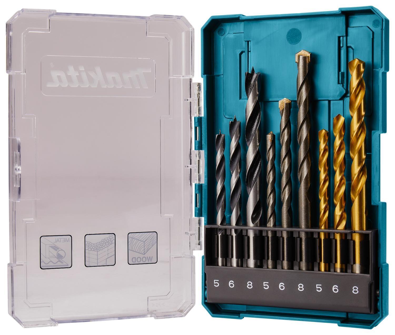Set Brocas Para Madera/Metal/Concreto (5-8) 9 Pzas-Makita-2