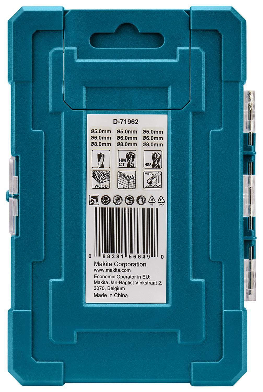 Set Brocas Para Madera/Metal/Concreto (5-8) 9 Pzas-Makita-7