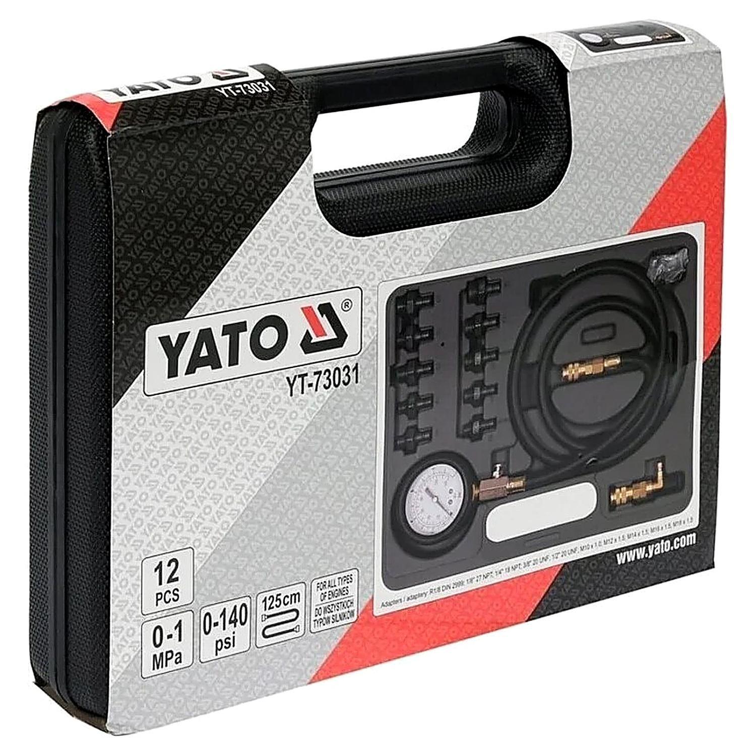 Kit medidor de presión de aceite 12 pzs Yato YT-73031-3