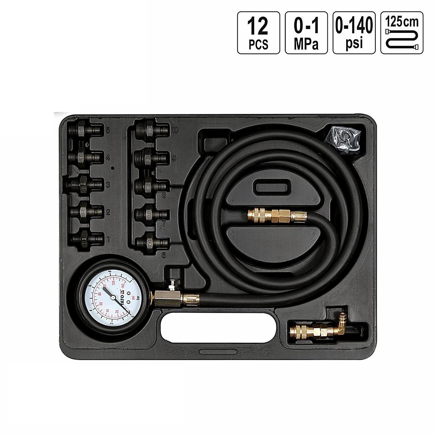 Kit medidor de presión de aceite 12 pzs Yato YT-73031-4