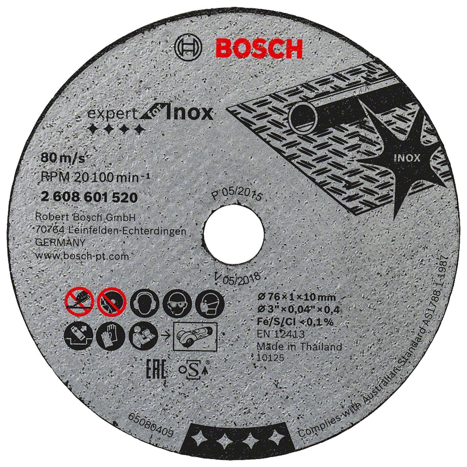 5 Discos De Corte Expert For Inox (3'') 76x1,0x10mm Bosch-0
